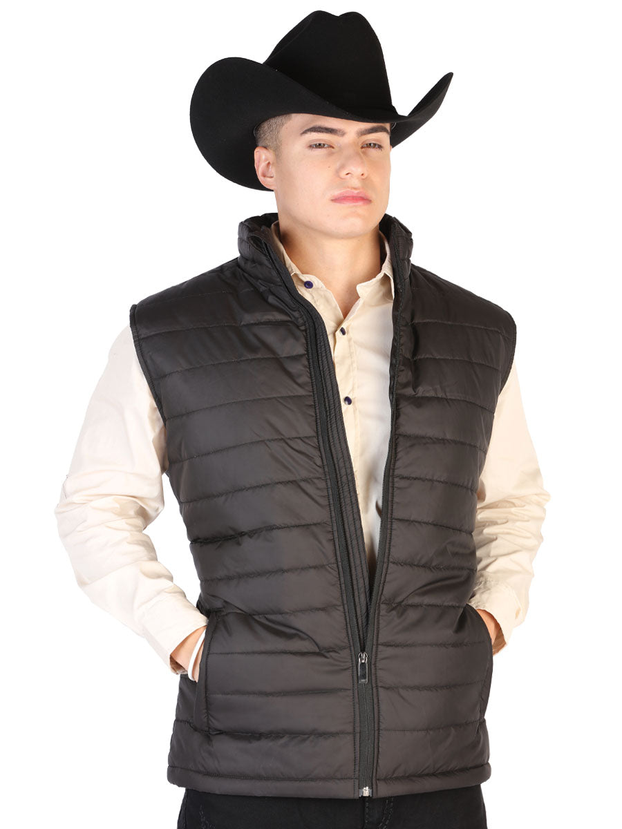 Chaleco Vaquero Acolchado Ultraligero Calidad Suprema AAA Negro para Hombre 'El General' - ID: 43312 Chalecos Vaqueros El General Black