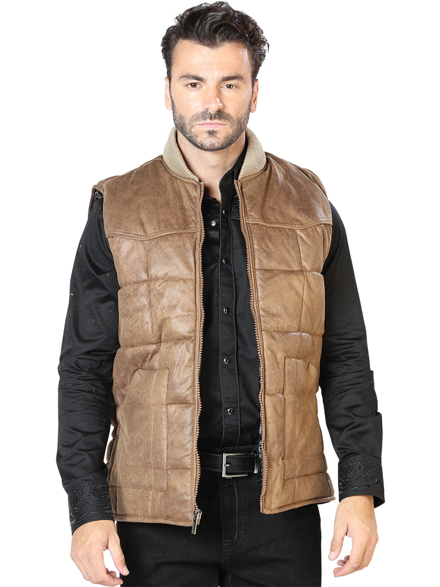 Chaleco Acolchado Ultraligero Calidad Suprema AAA Tan para Hombre 'El General' - ID: 43318 Chalecos Acolchados El General Tan