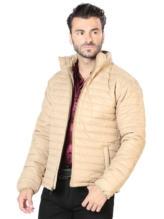 Chamarra Acolchada Ultraligera Calidad AAA Caqui para Hombre 'El General' - ID: 43325 Chamarras Acolchadas El General 