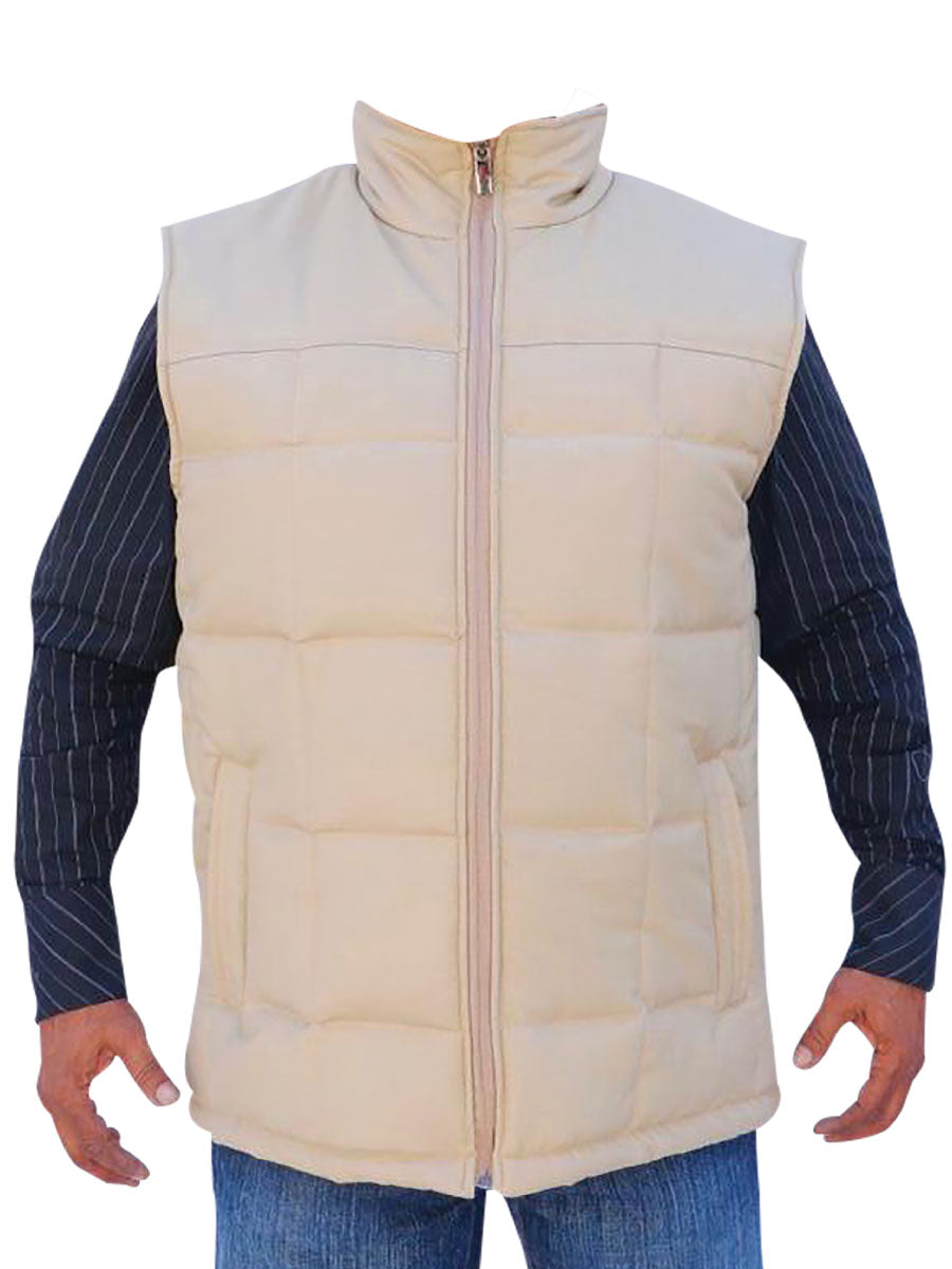 Chaleco Acolchado Ultraligero Calidad Suprema AAA Beige para Hombre 'El General' - ID: 43343 Chalecos Acolchados El General 