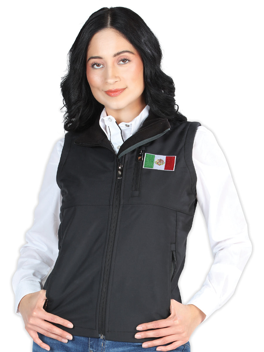 Chaleco Casual Bandera de Mexico Negro para Mujer 'El Señor de los Cielos' - ID: 44133 Chalecos Casuales El Señor de los Cielos Black