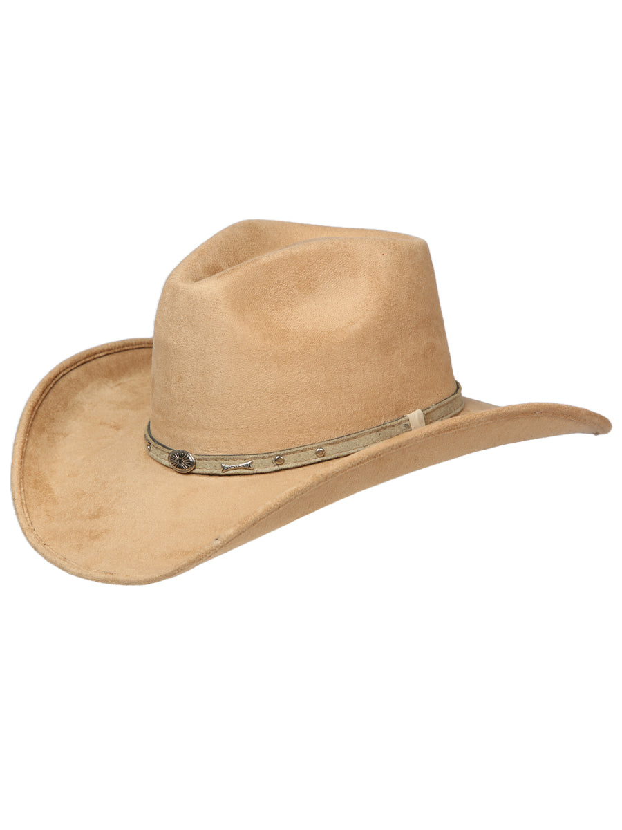 Sombrero Vaquero Horma Indiana de Gamuza Faux para Hombre / Unisex 'El General' Indiana El General Camel