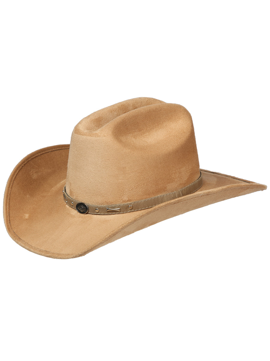 Sombrero Vaquero Horma Monterrey de Gamuza Faux para Hombre 'El General' Monterrey El General Camel