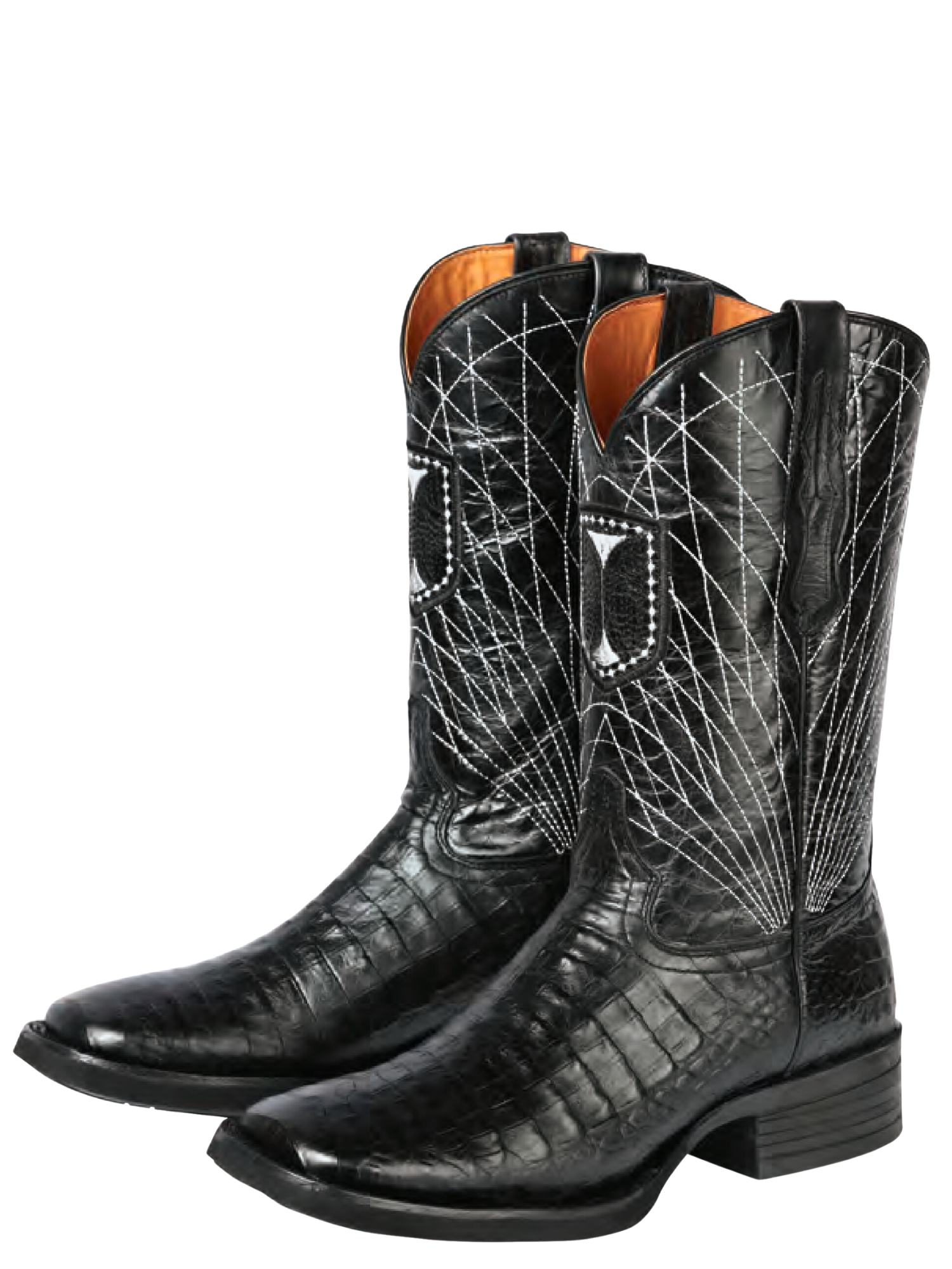 Botas Vaqueras Rodeo Imitacion de Caiman Belly Grabado en Piel Vacuno para Hombre 'El General' - ID: 44671 Botas Caiman Print El General 