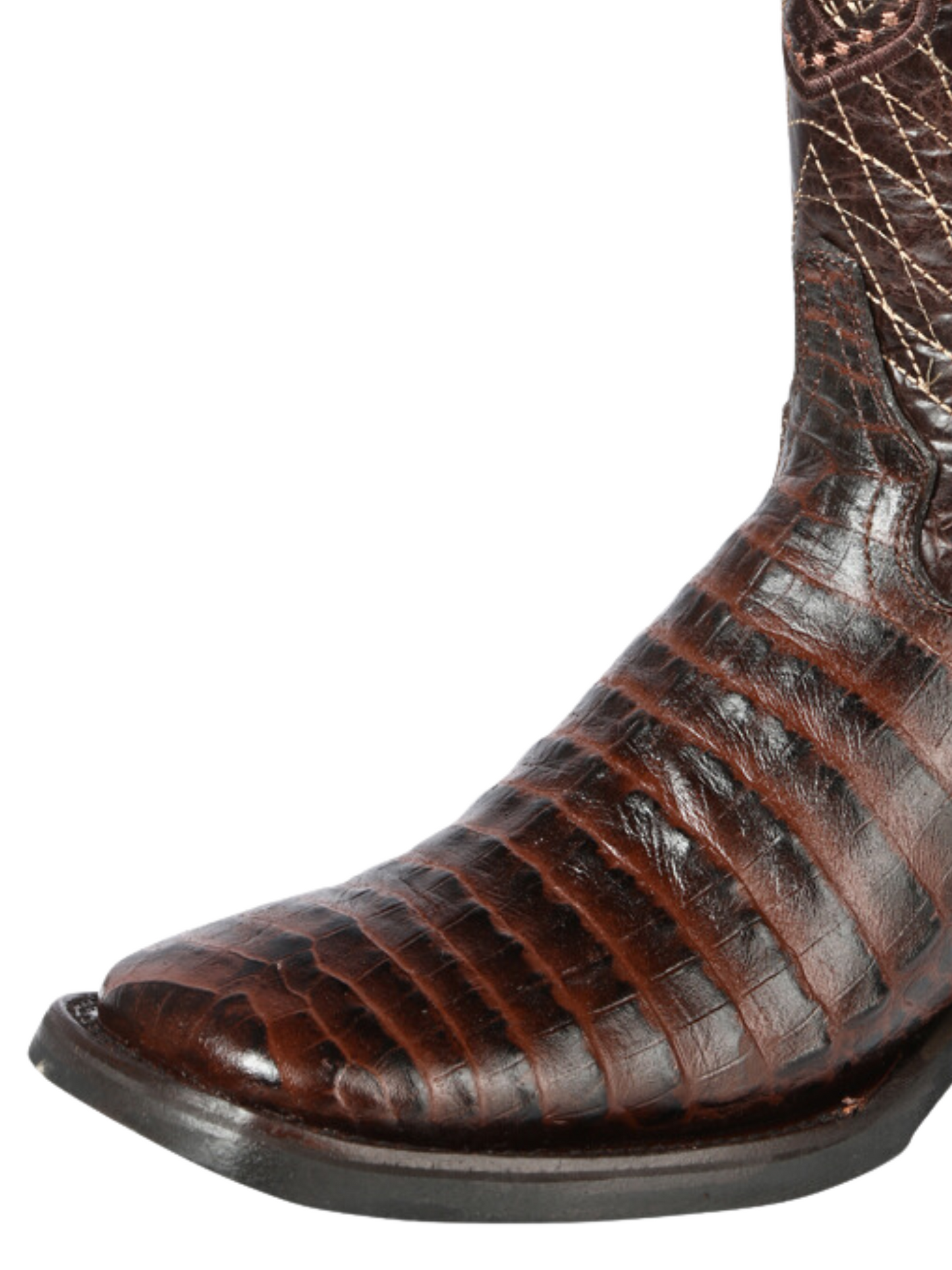 Botas Vaqueras Rodeo Imitacion de Caiman Belly Grabado en Piel Vacuno para Hombre 'El General' - ID: 44672 Botas Caiman Print El General 