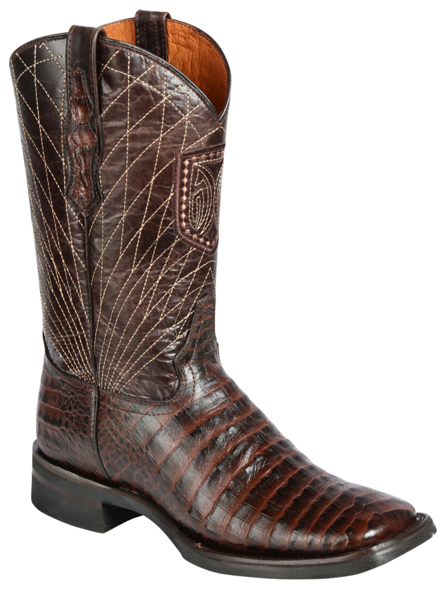 Botas Vaqueras Rodeo Imitacion de Caiman Belly Grabado en Piel Vacuno para Hombre 'El General' - ID: 44672 Botas Caiman Print El General 