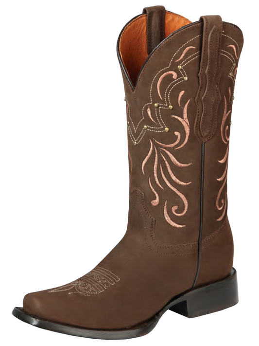Botas Vaqueras Rodeo Clasicas de Piel Nobuck para Mujer 'El General' - ID: 44849 Cowgirl Boots El General 