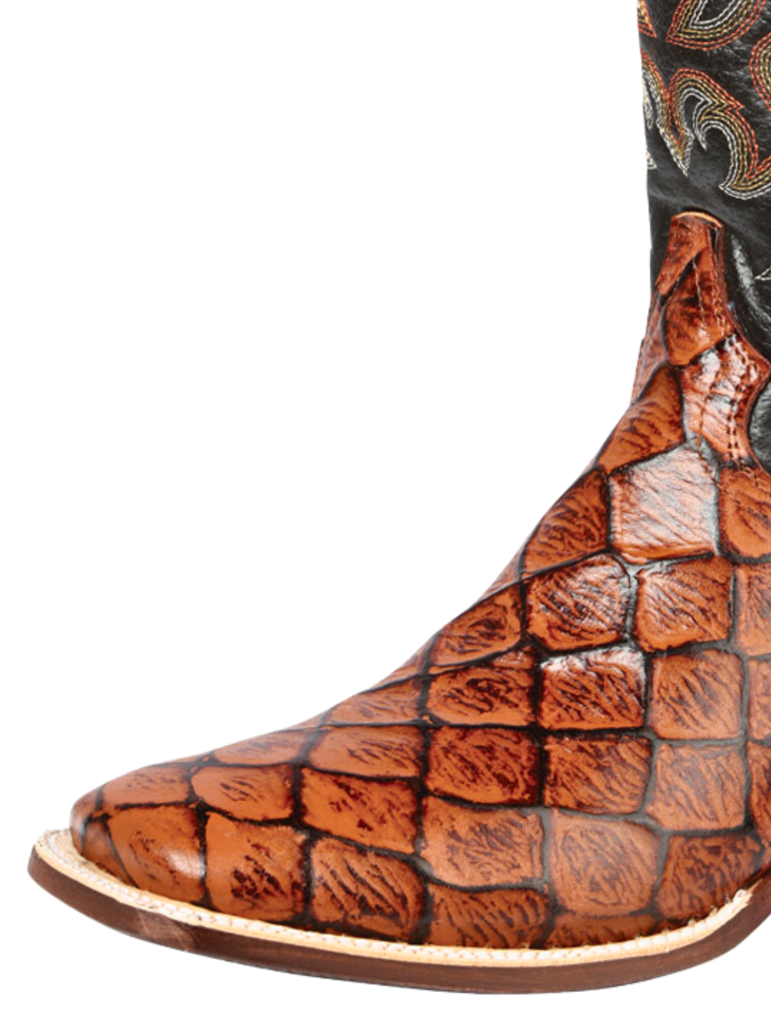 Botas Vaqueras Rodeo Imitacion de Monster Fish Grabado en Piel Vacuno para Hombre 'El Señor de los Cielos' - ID: 44933 Botas Caiman Print El Señor de los Cielos 