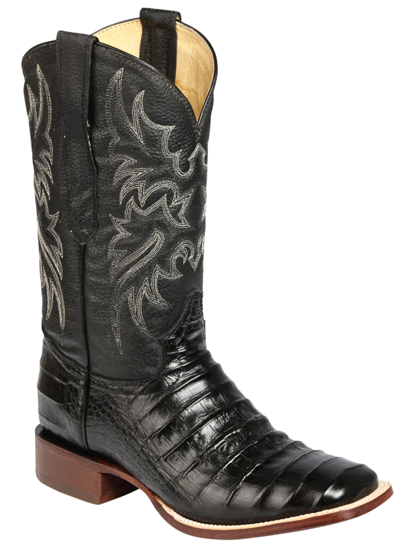 Botas Vaqueras Rodeo Imitacion de Caiman Belly Grabado en Piel Vacuno para Hombre 'El Señor de los Cielos' - ID: 44938 Botas Caiman Print El Señor de los Cielos 