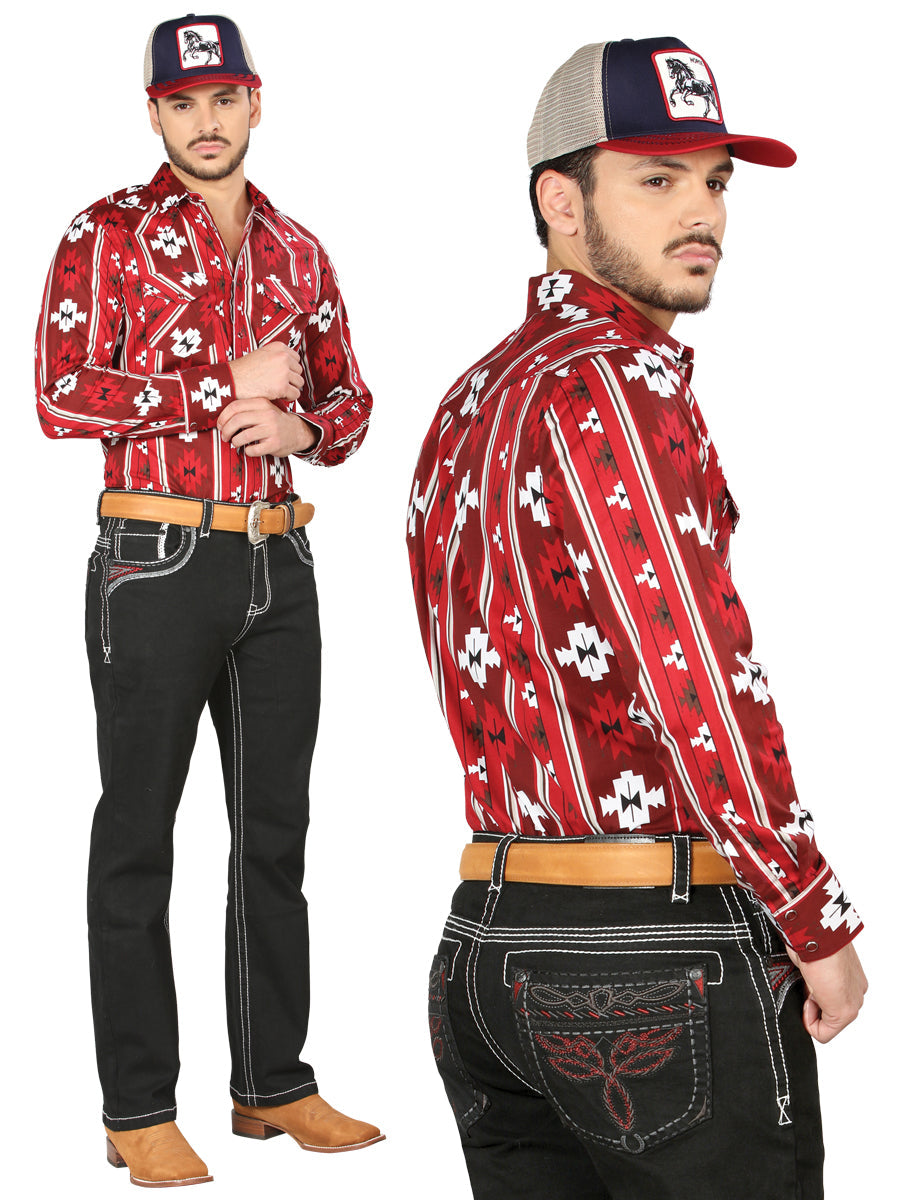 Pantalon Vaquero de Mezclilla Premium Boot Cut, Bordado Stretch Negro para Hombre 'Centenario' - ID: 44968 Pantalones de Vaquero Centenario Black