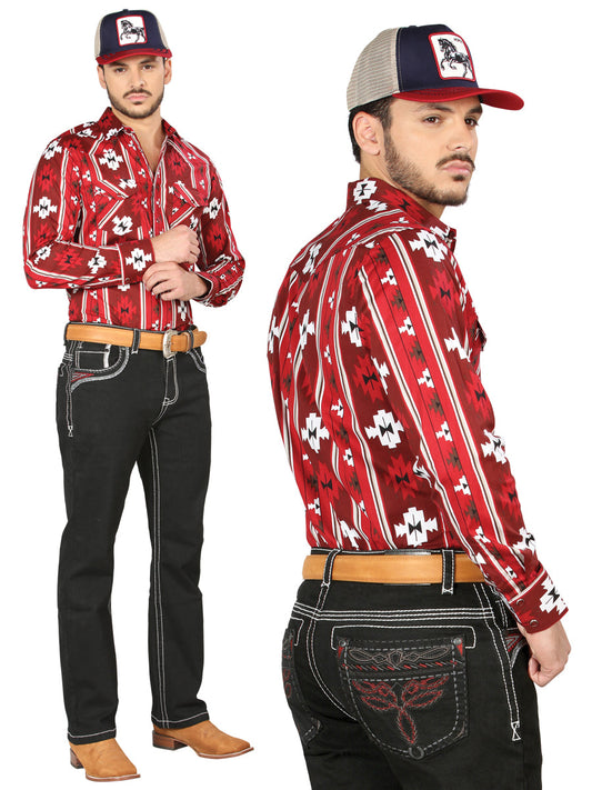 Pantalon Vaquero de Mezclilla Premium Boot Cut, Bordado Stretch Negro para Hombre 'Centenario' - ID: 44968 Pantalones de Vaquero Centenario Black