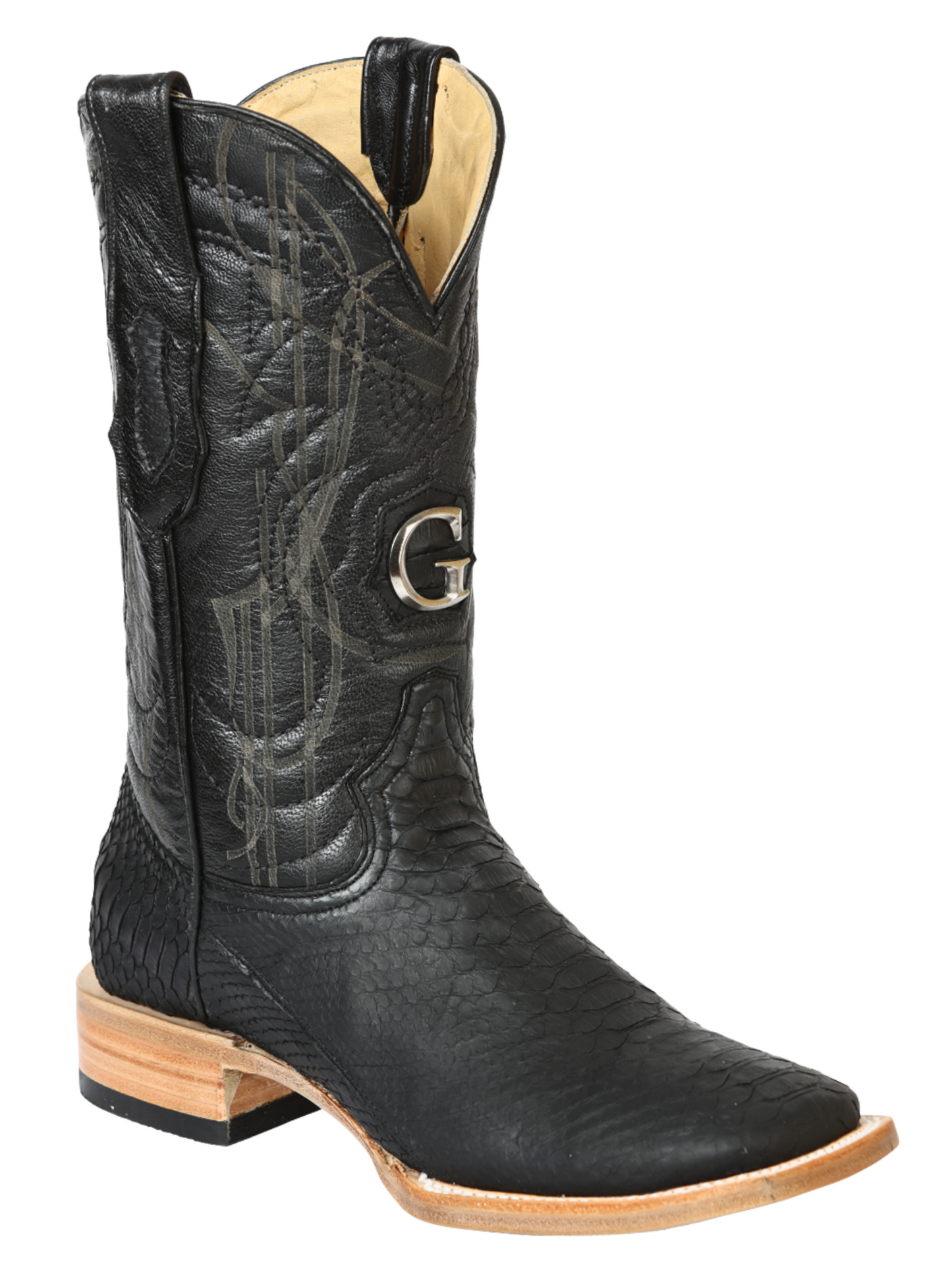 Botas Vaqueras Exoticas de Python Original para Hombre 'El General' - ID: 45503 Botas Python Original El General