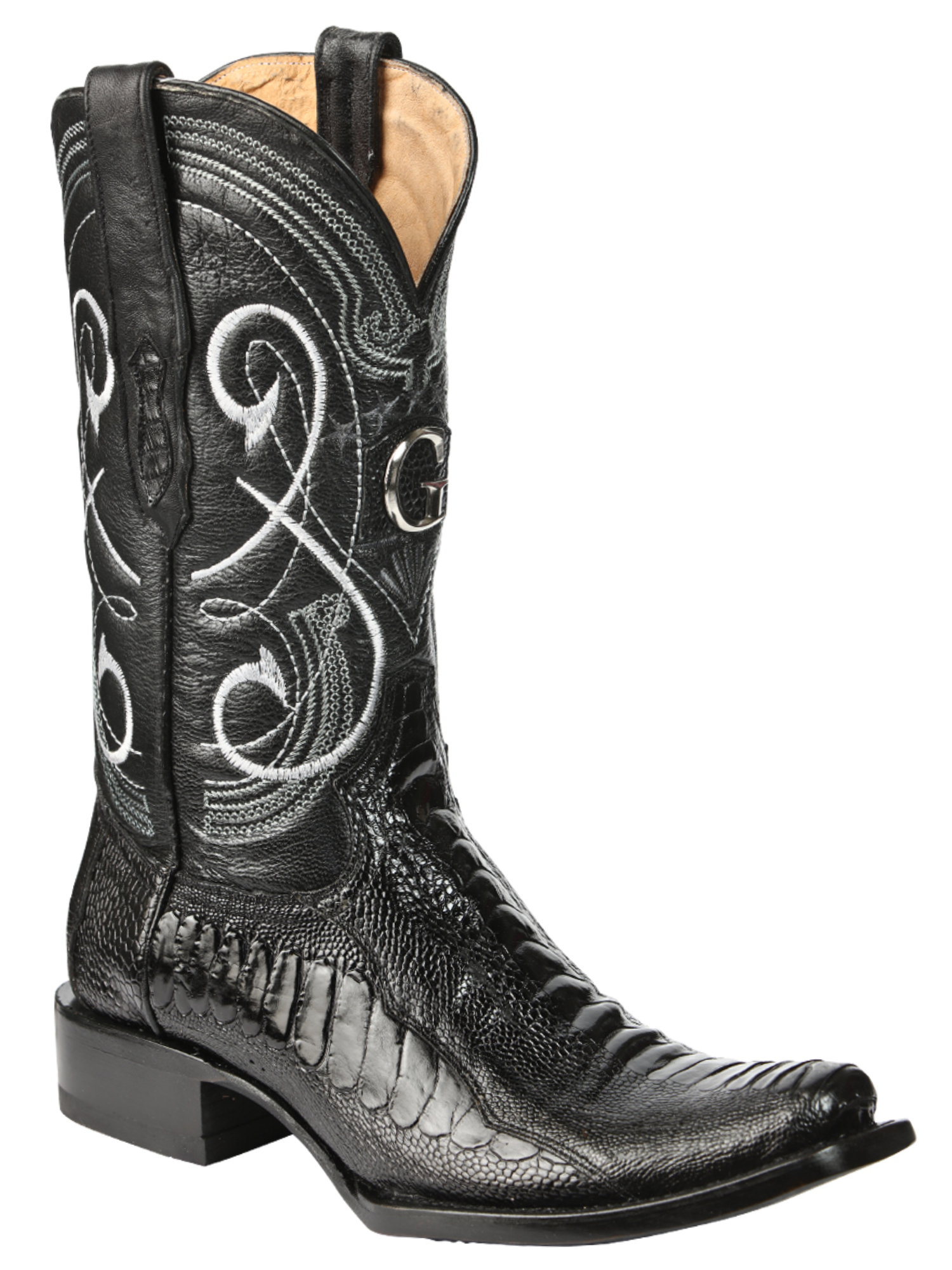 Botas Vaqueras Exoticas de Pata de Avestruz Original para Hombre 'El General' - ID: 45510 Botas Avestruz Original El General