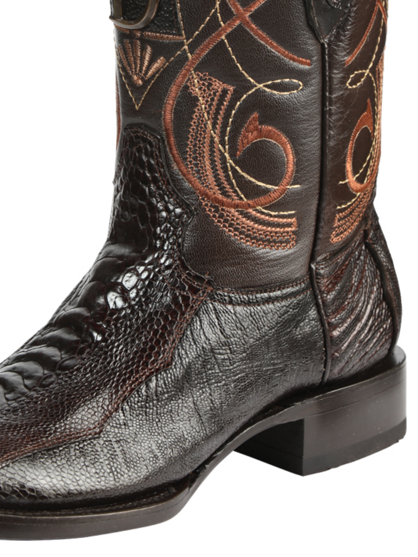 Botas Vaqueras Exoticas de Pata de Avestruz Original para Hombre 'El General' - ID: 45511 Botas Avestruz Original El General