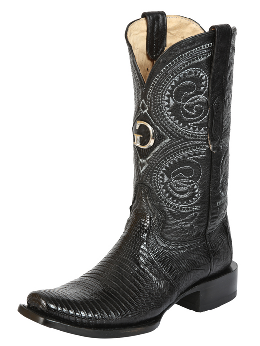 Botas Vaqueras Exoticas de Lizard Original para Hombre 'El General' - ID: 45512 Botas Lizard Original El General Negro