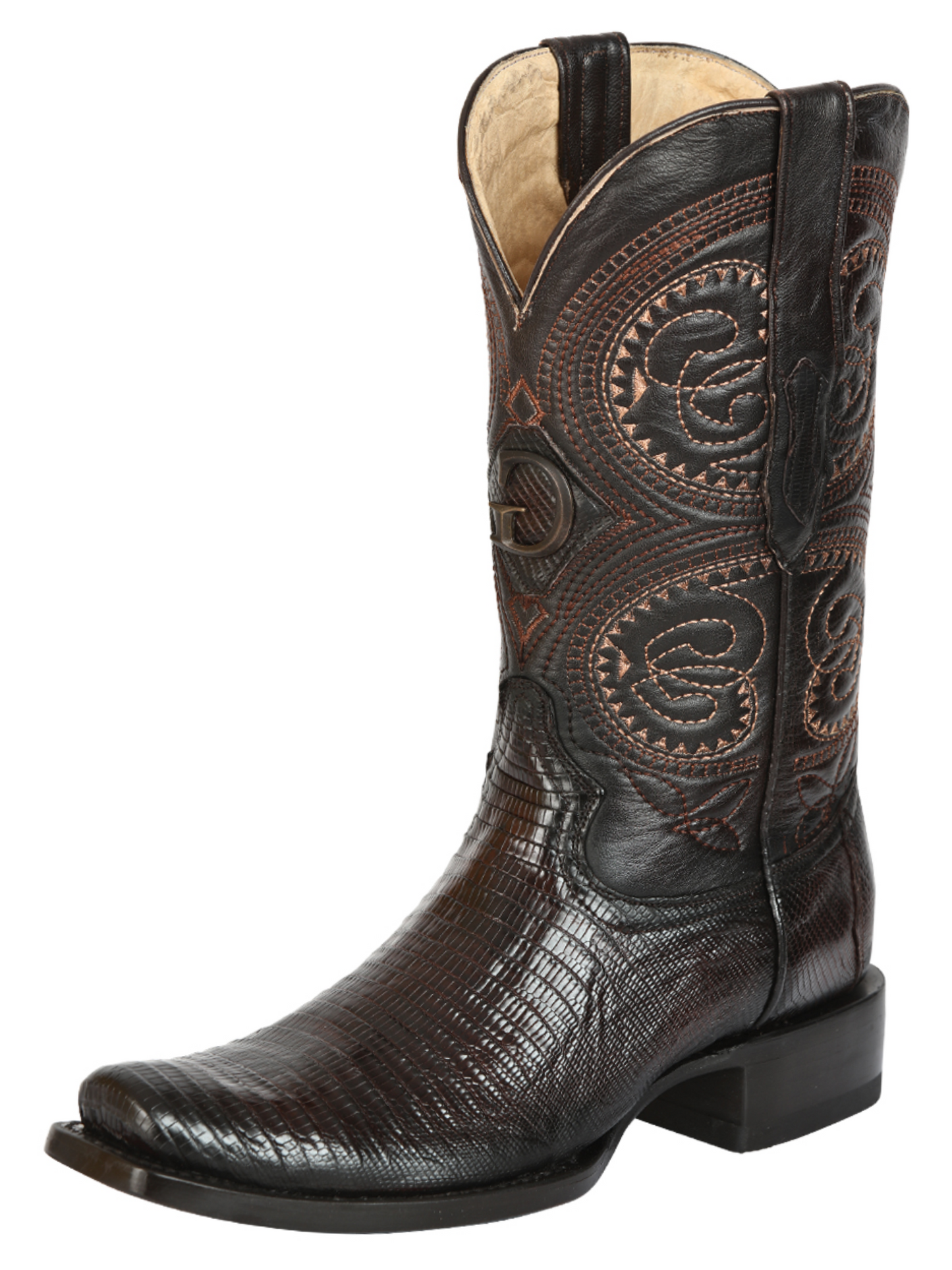 Botas Vaqueras Exoticas de Lizard Original para Hombre 'El General' - ID: 45513 Botas Lizard Original El General Cafe