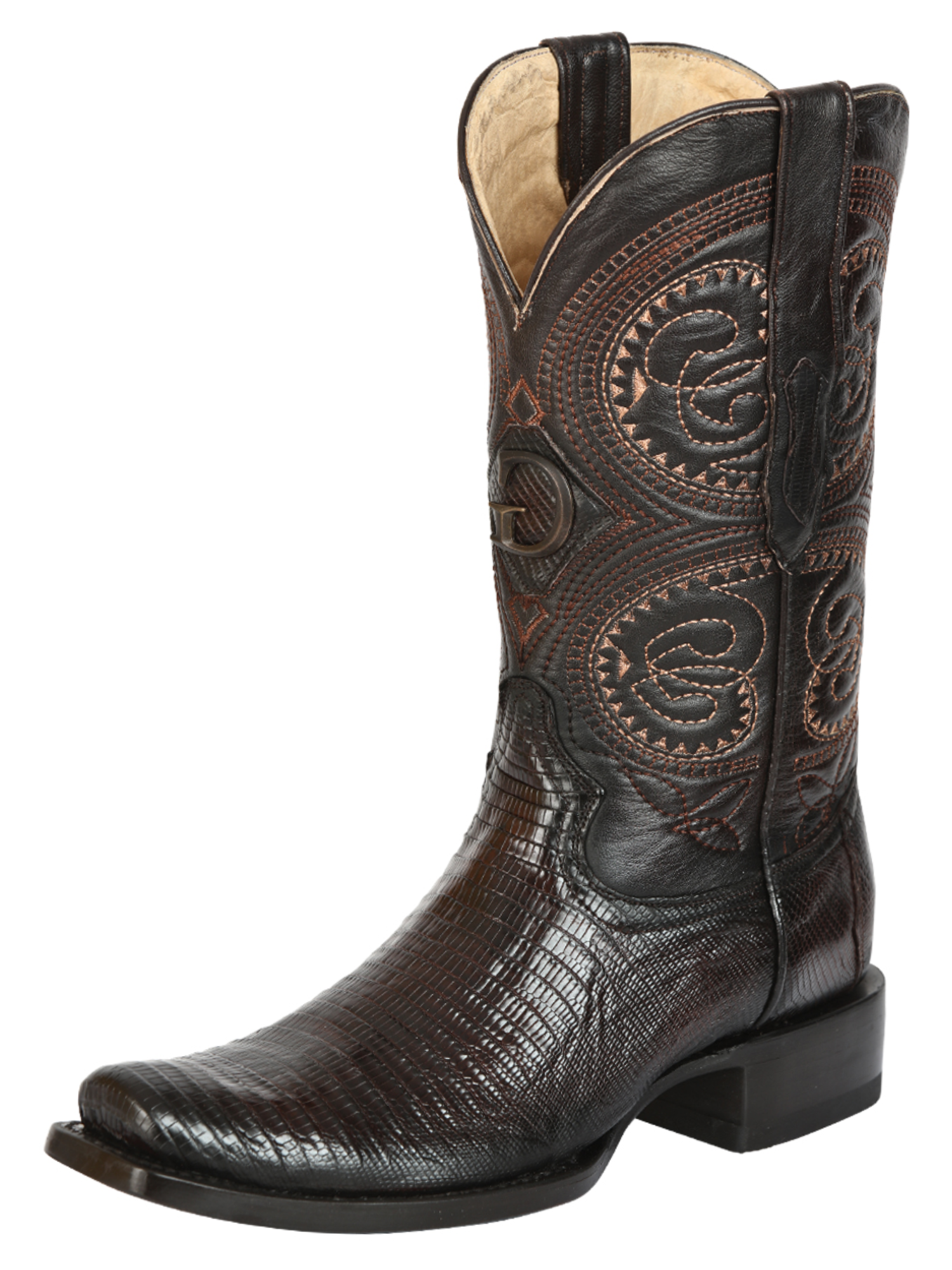 Botas Vaqueras Exoticas de Lizard Original para Hombre 'El General' - ID: 45513 Botas Lizard Original El General Cafe