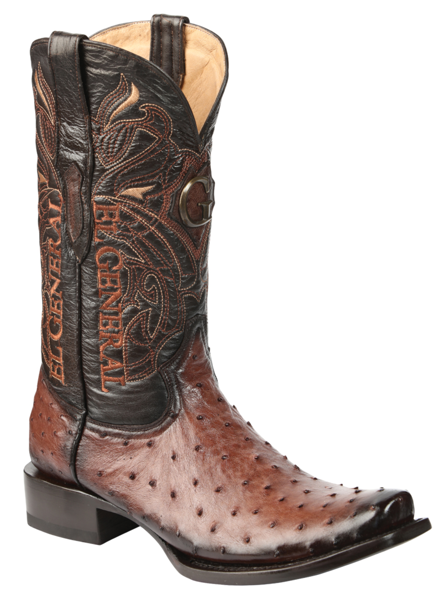 Botas Vaqueras Exoticas de Avestruz Original para Hombre 'El General' - ID: 45516 Botas Avestruz Original El General