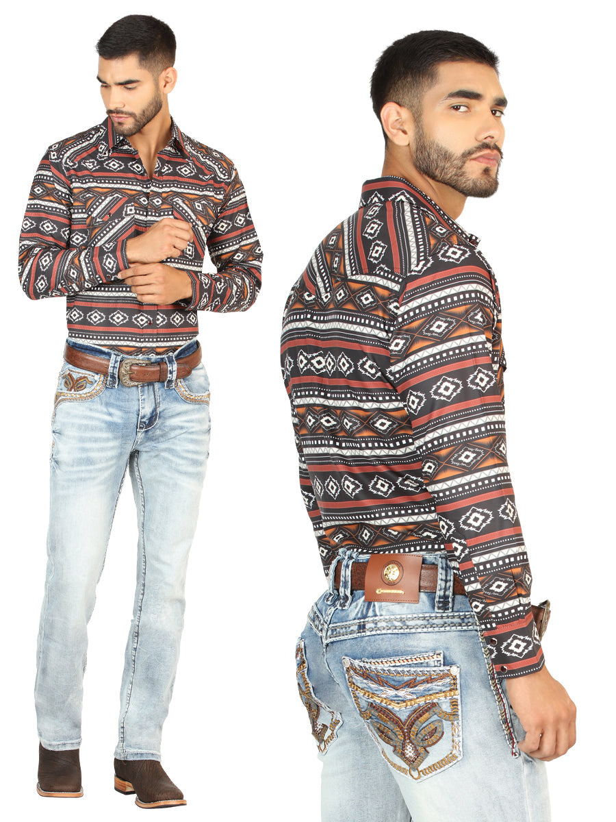 Pantalon Vaquero de Mezclilla Premium Boot Cut, Bordado Stretch Azul Claro para Hombre 'Centenario' - ID: 45531 Pantalones de Vaquero Centenario Light Blue