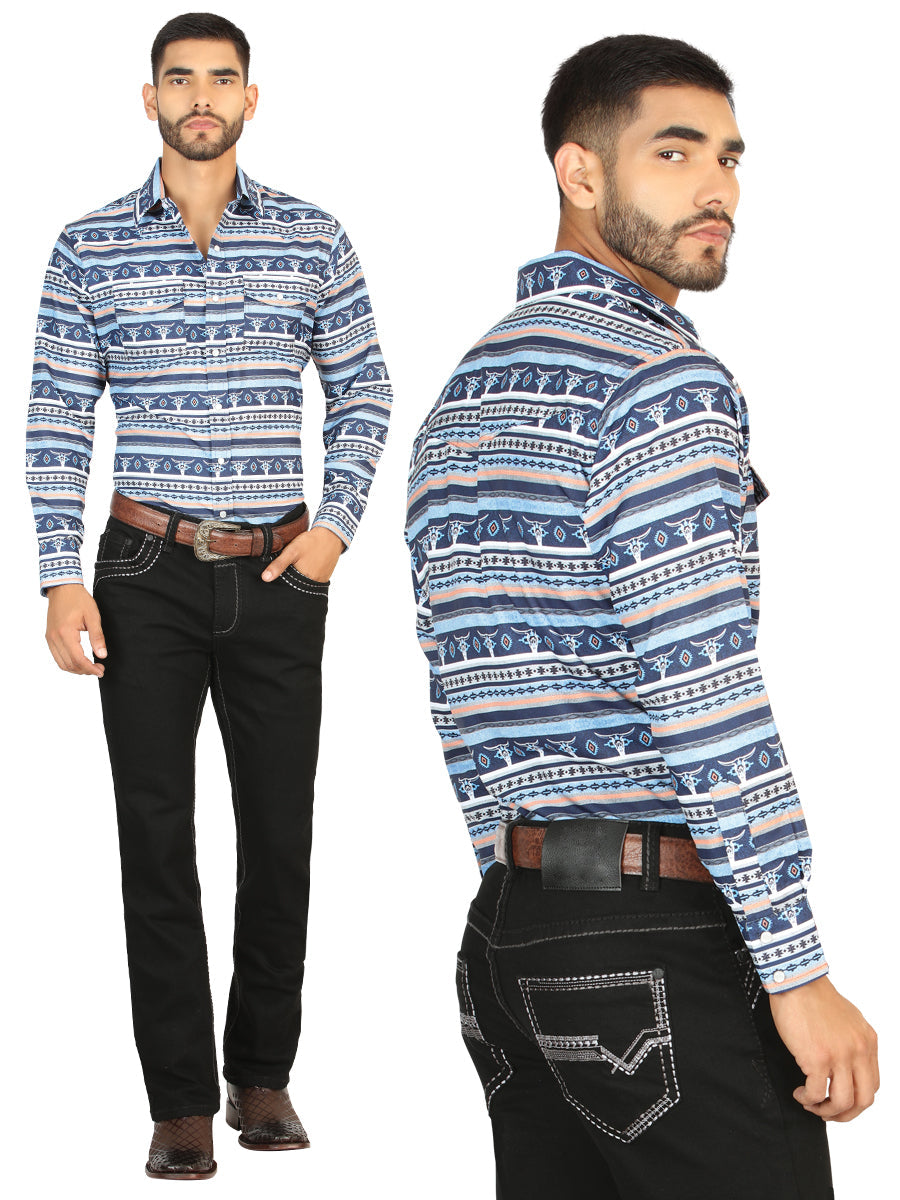 Pantalon Vaquero de Mezclilla Boot Cut, Bordado Stretch Negro para Hombre 'El General' - ID: 45852 Pantalones de Vaquero El General Black