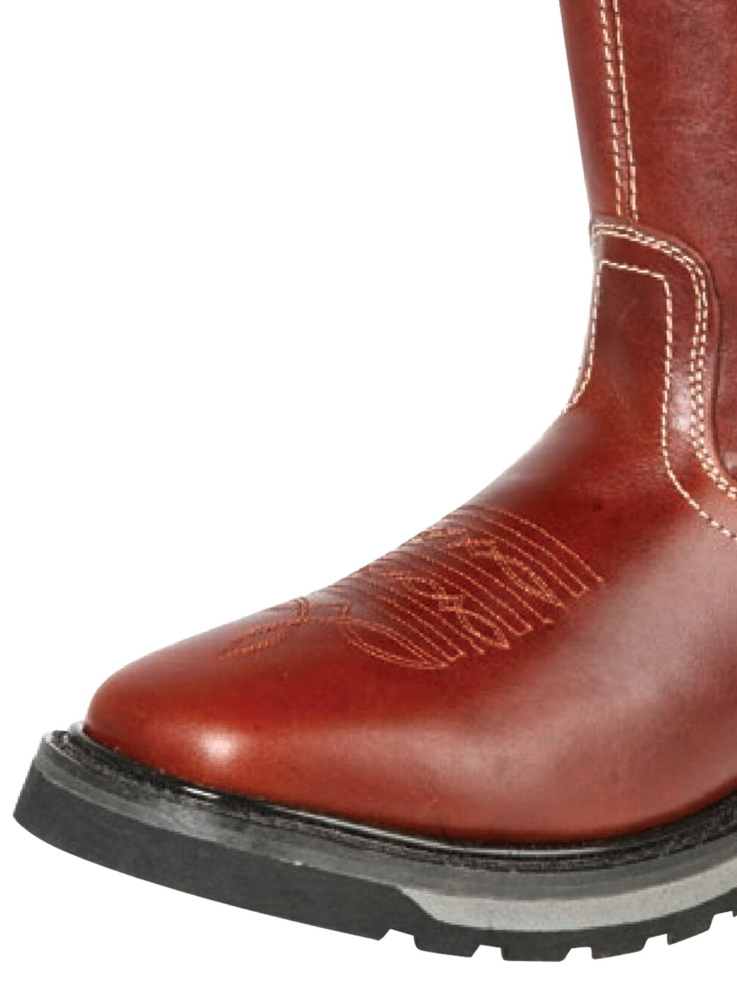 Botas de Trabajo Rodeo de Tubo Pull-On con Punta Suave de Piel Genuina para Hombre 'El General' - ID: 51273 Botas de Punta Suave El General 