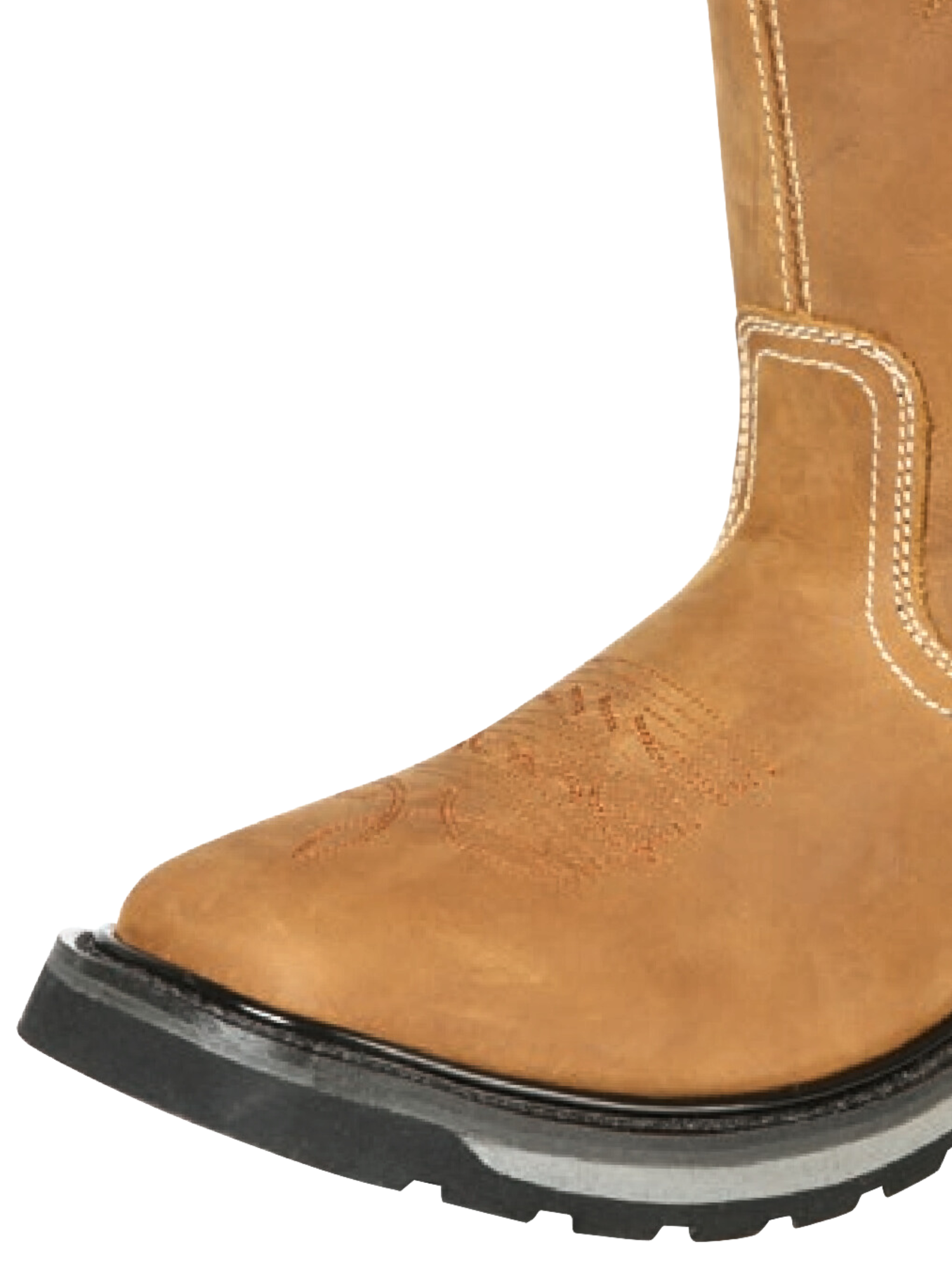 Botas de Trabajo Rodeo de Tubo Pull-On con Punta Suave de Piel Genuina para Hombre 'El General' - ID: 51274 Botas de Punta Suave El General 