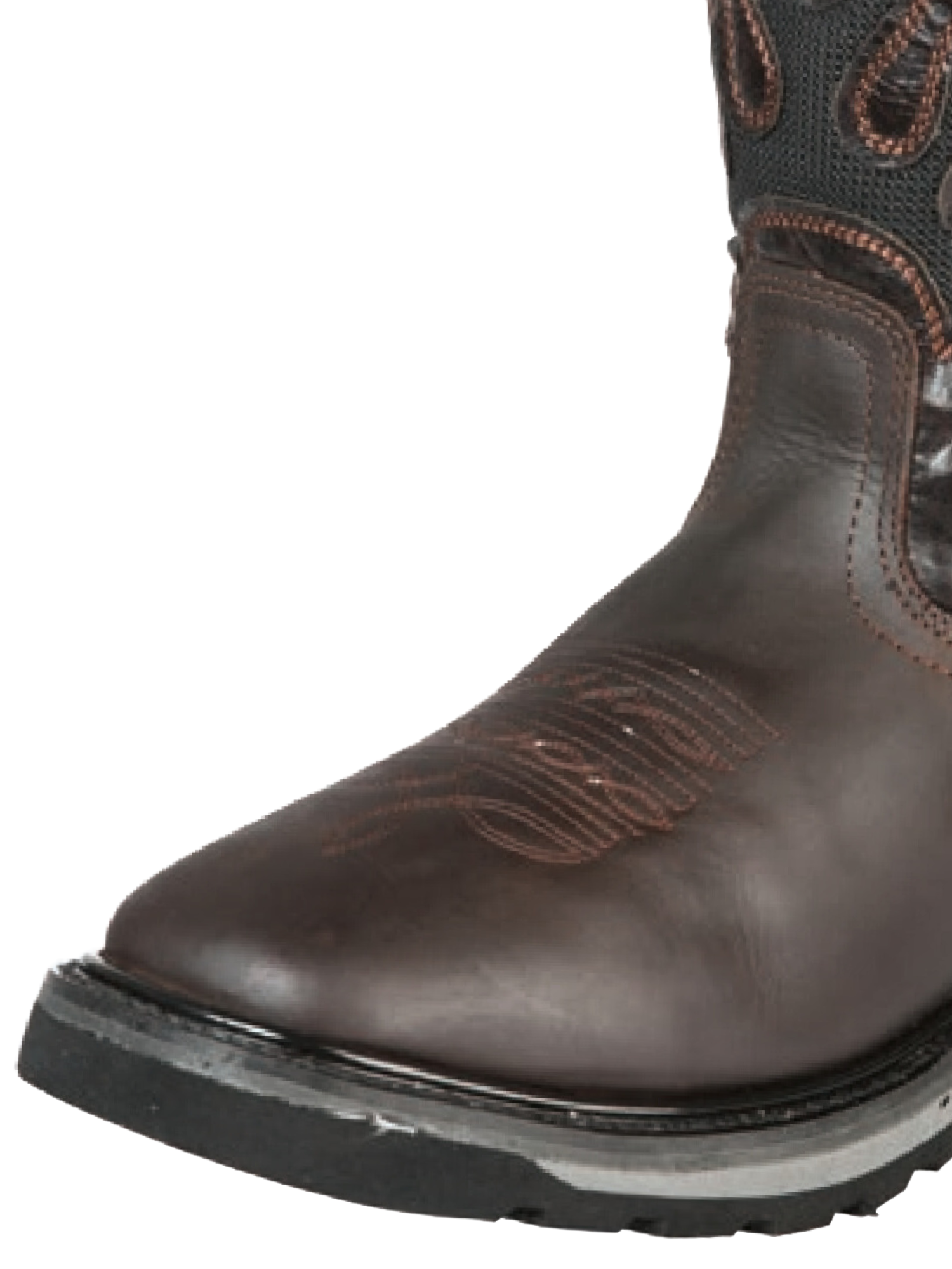 Botas de Trabajo Rodeo de Tubo Pull-On con Punta Suave de Piel Genuina para Hombre 'El General' - ID: 51275 Botas de Punta Suave El General 