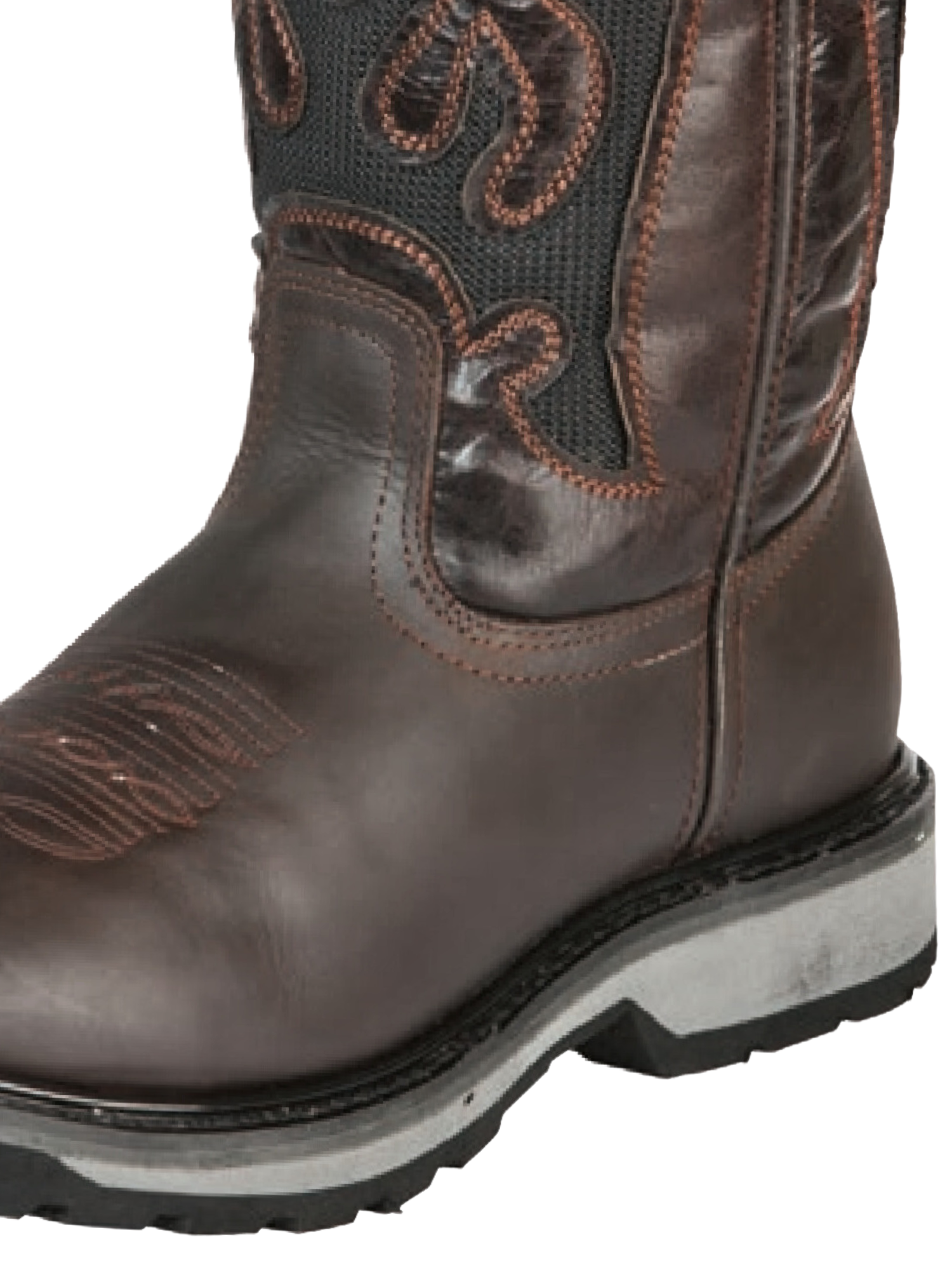 Botas de Trabajo Rodeo de Tubo Pull-On con Punta Suave de Piel Genuina para Hombre 'El General' - ID: 51275 Botas de Punta Suave El General 