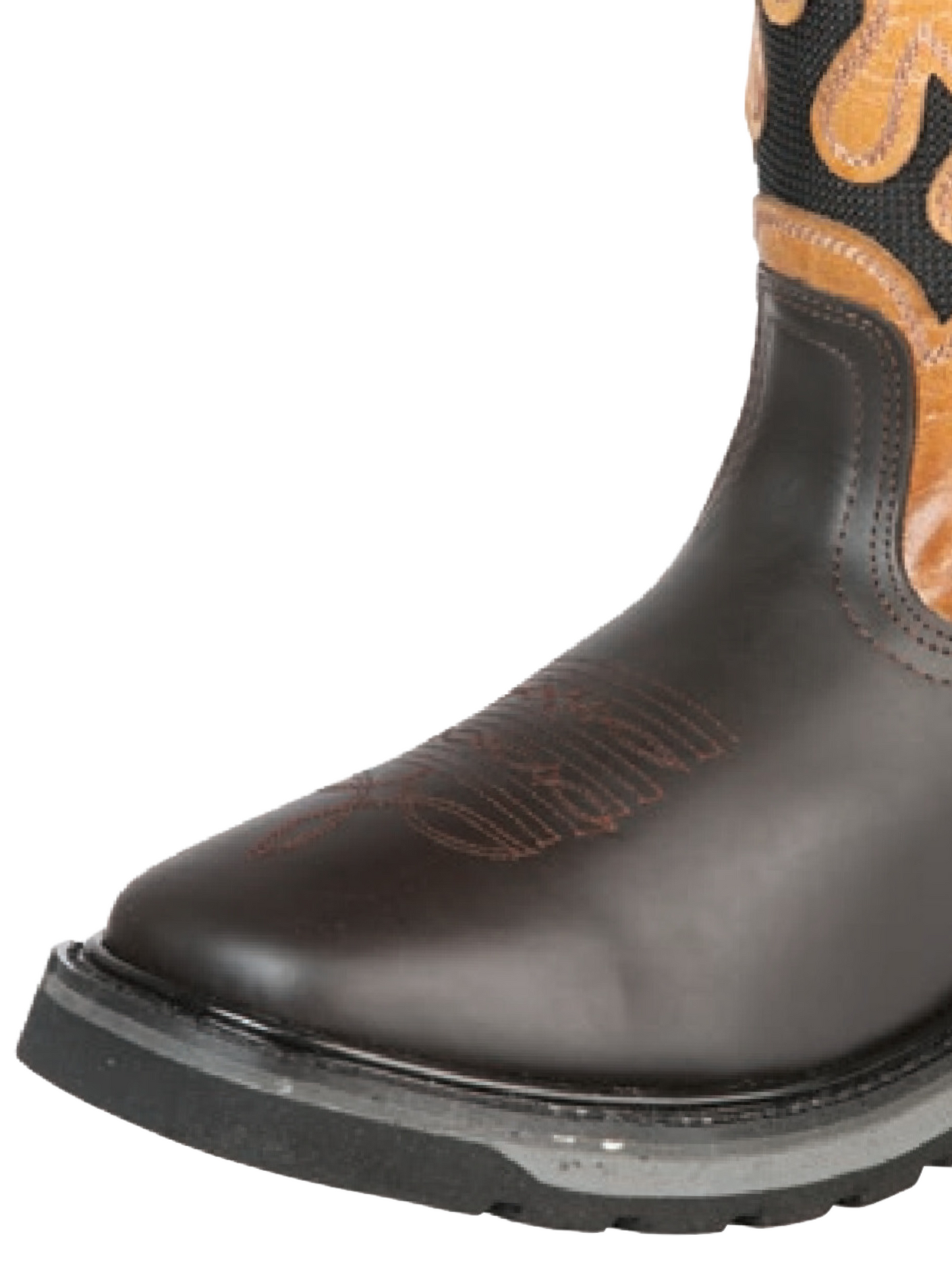 Botas de Trabajo Rodeo de Tubo Pull-On con Punta Suave de Piel Genuina para Hombre 'El General' - ID: 51276 Botas de Punta Suave El General 