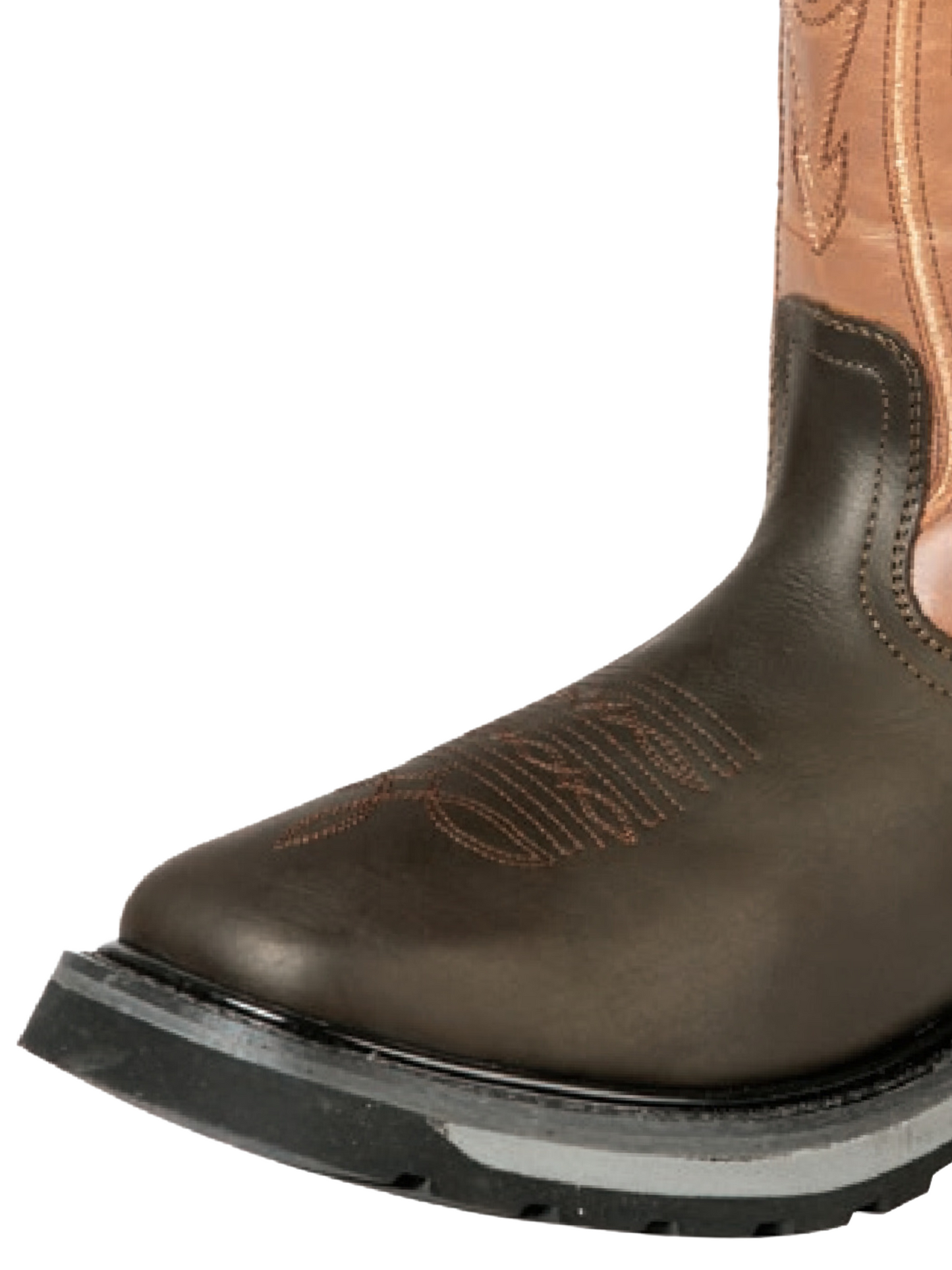 Botas de Trabajo Rodeo de Tubo Pull-On con Punta Suave de Piel Genuina para Hombre 'El General' - ID: 51277 Botas de Punta Suave El General 