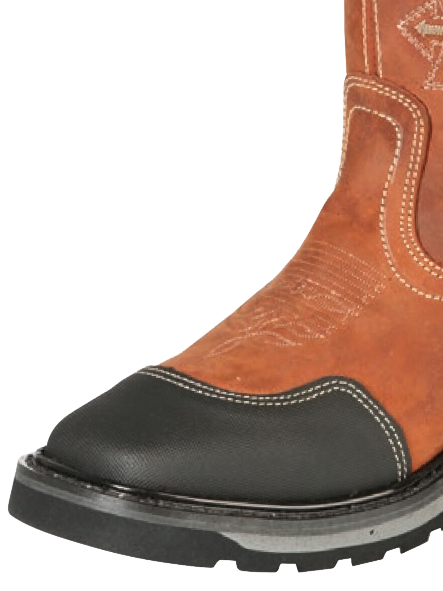 Botas de Trabajo Rodeo de Tubo Pull-On con Punta Suave de Piel Genuina para Hombre 'El General' - ID: 51281 Botas de Punta Suave El General 