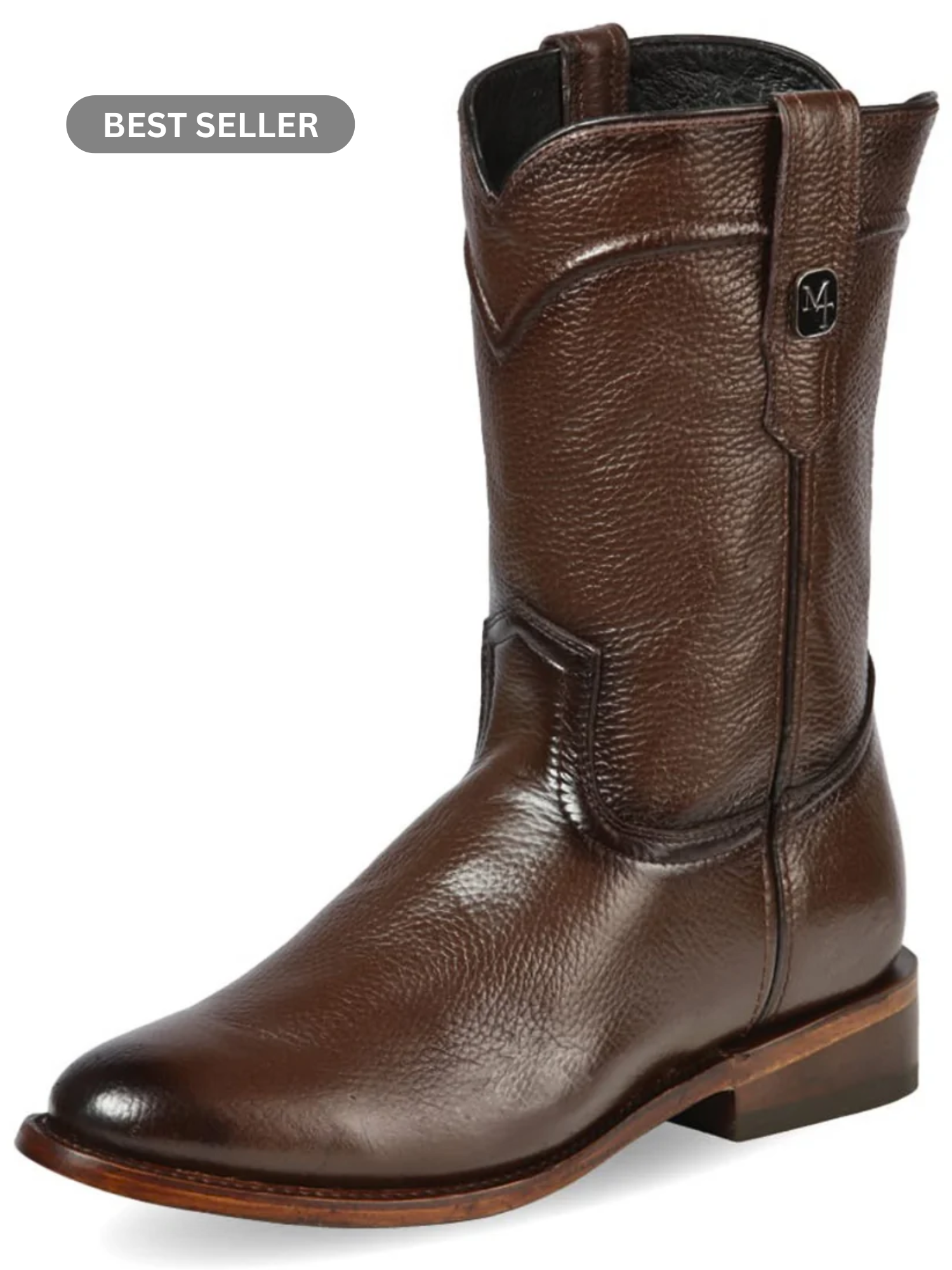 Botas Vaqueras Roper Clasicas de Piel Genuina para Hombre 'Montero' - ID: 51434 Botas Roper Piel Genuina Montero Cafe