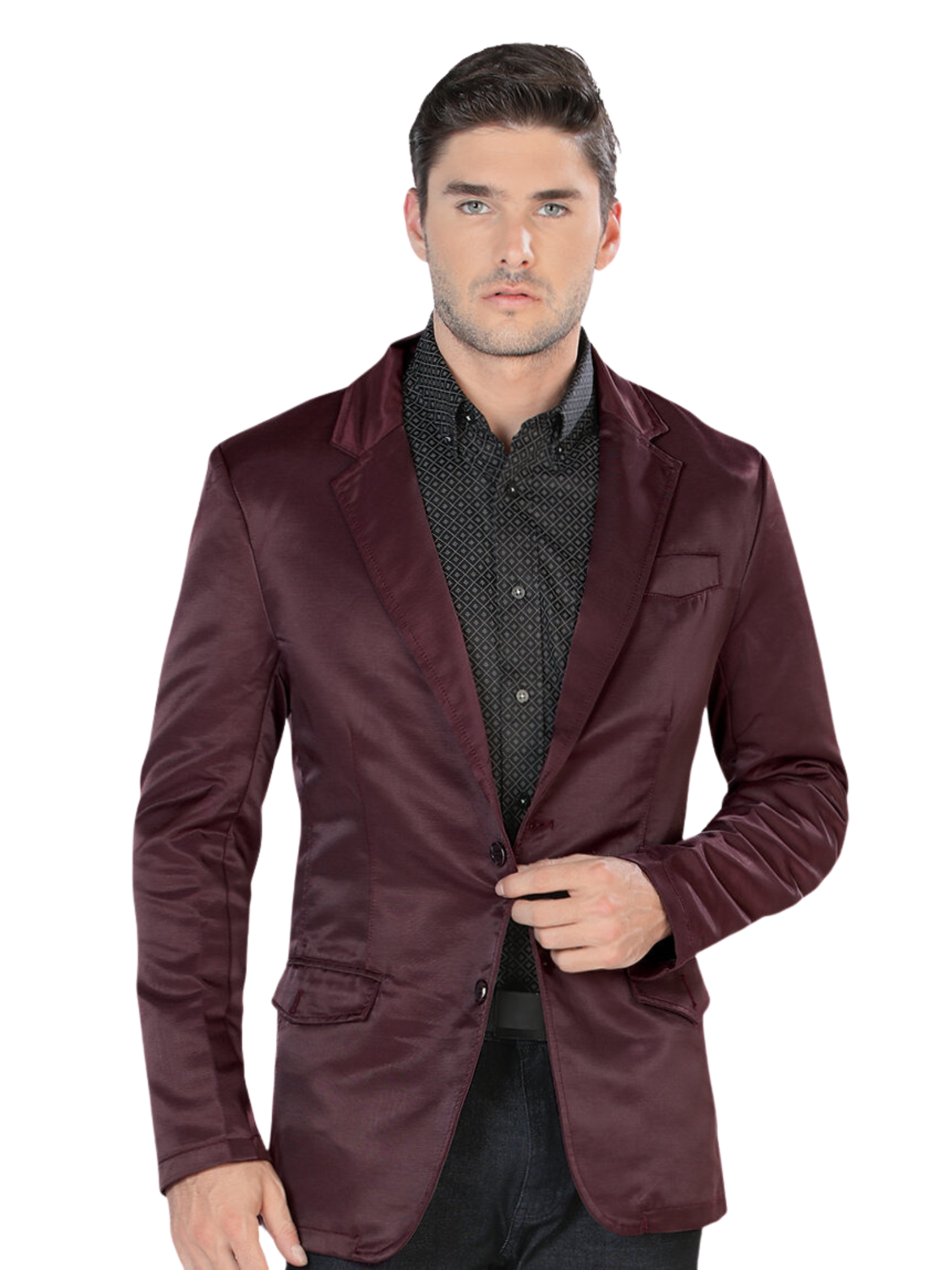 Saco Casual Liso para Hombre 'Lamasini' - ID: 492 Sacos Casuales Lamasini Wine