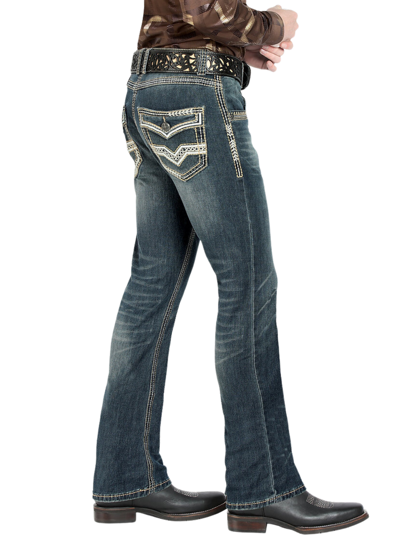 Men's Stretch Boot Cut Denim Jeans 'Lamasini' - ID: 1851