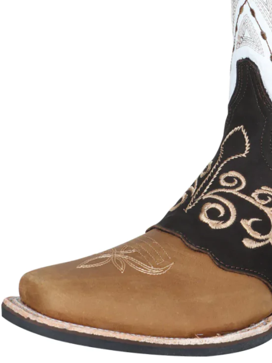 Botas Vaqueras Rodeo con Antifaz Bordado de Piel Genuina para Hombre 'El Señor de los Cielos' - ID: 124078 Botas Piel Genuina El Señor de los Cielos 