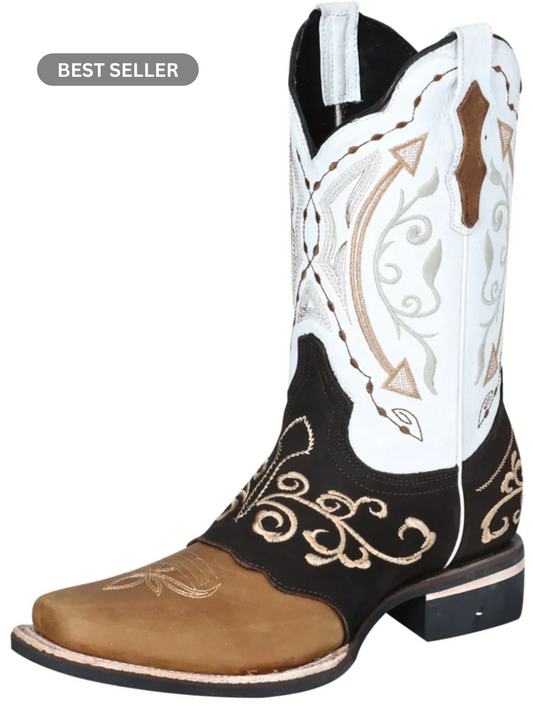 Rodeo Cowboy Boots with Genuine Leather Embroidered Mask for Men 'The Lord of the Skies' - ID: 124078