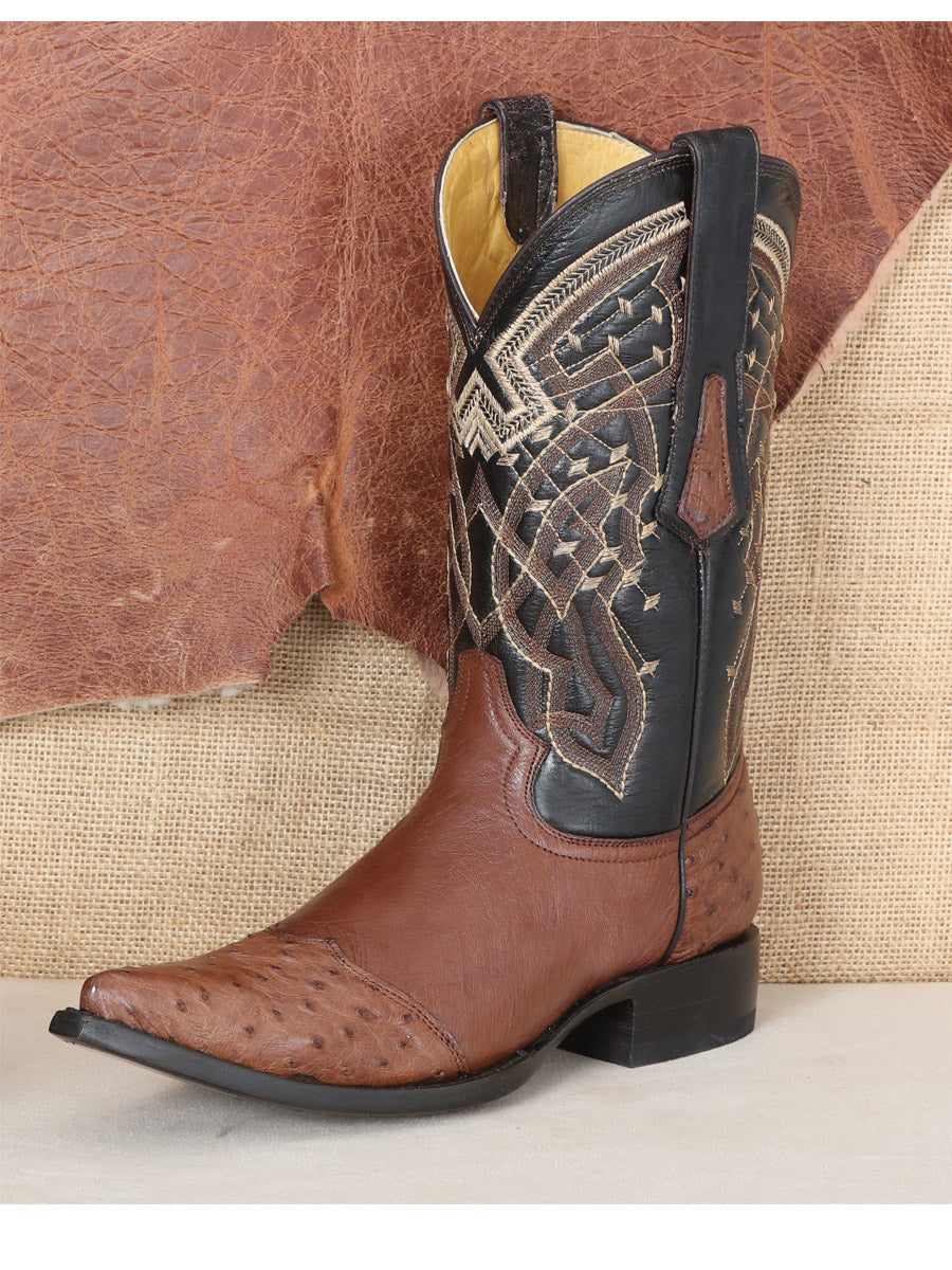 Botas Vaqueras Exoticas de Puntera de Avestruz Original para Hombre 'Centenario' - ID: 124411 Cowboy Boots Centenario 