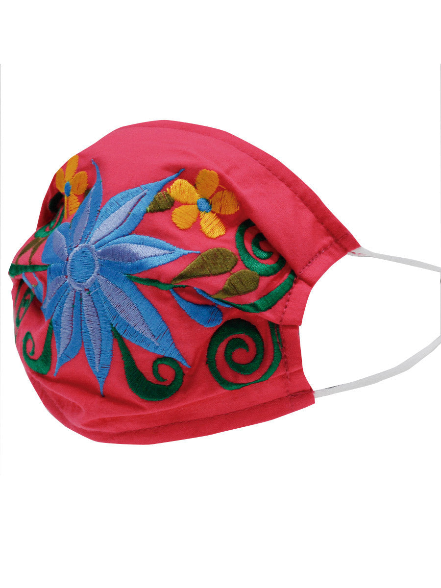 Floral Mexican Face Mask - Cubrebocas Bordado Floral - ID: 125591 Face Mask Don Max Default Title