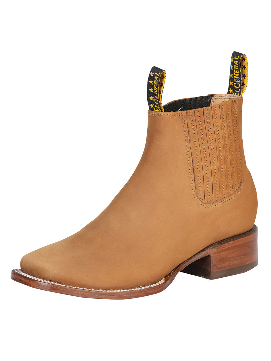 Botines Vaqueros Rodeo Clasicos de Piel Nobuck para Hombre 'El General' - ID: 126193 Botines Vaqueros Rodeo El General Oro Viejo