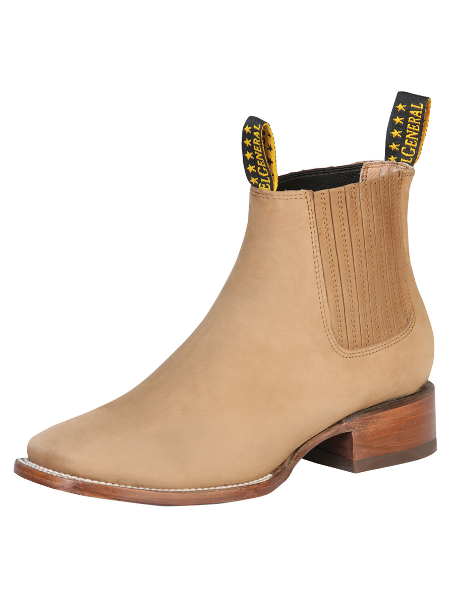 Botines Vaqueros Rodeo Clasicos de Piel Nobuck para Hombre 'El General' - ID: 126194 Botines Vaqueros Rodeo El General Arena