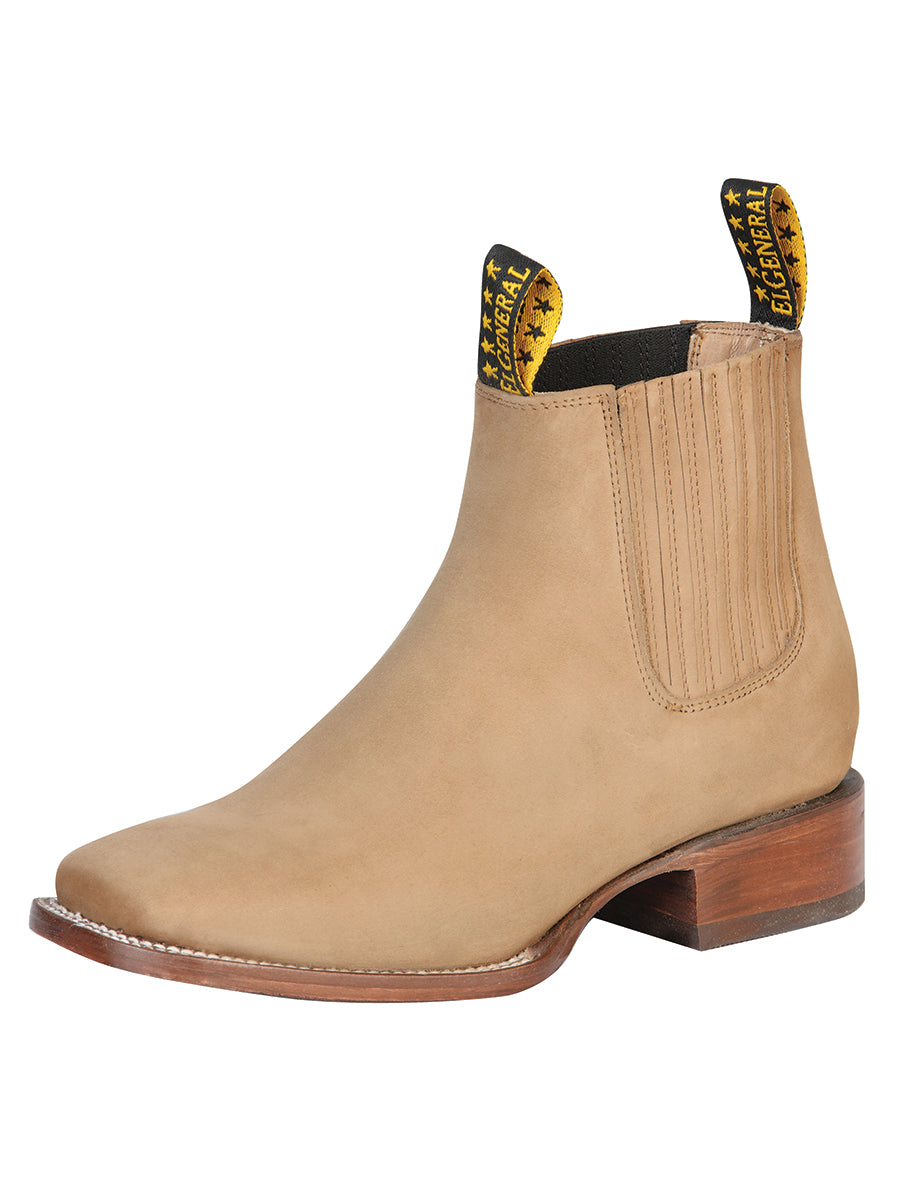 Botines Vaqueros Rodeo Clasicos de Piel Nobuck para Hombre 'El General' - ID: 126200 Botines Vaqueros Rodeo El General Arena