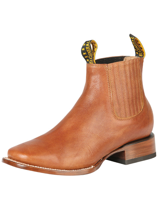 Botines Vaqueros Rodeo Clasicos de Piel Genuina para Hombre 'El General' - ID: 126605 Botines Vaqueros Rodeo El General Ocre