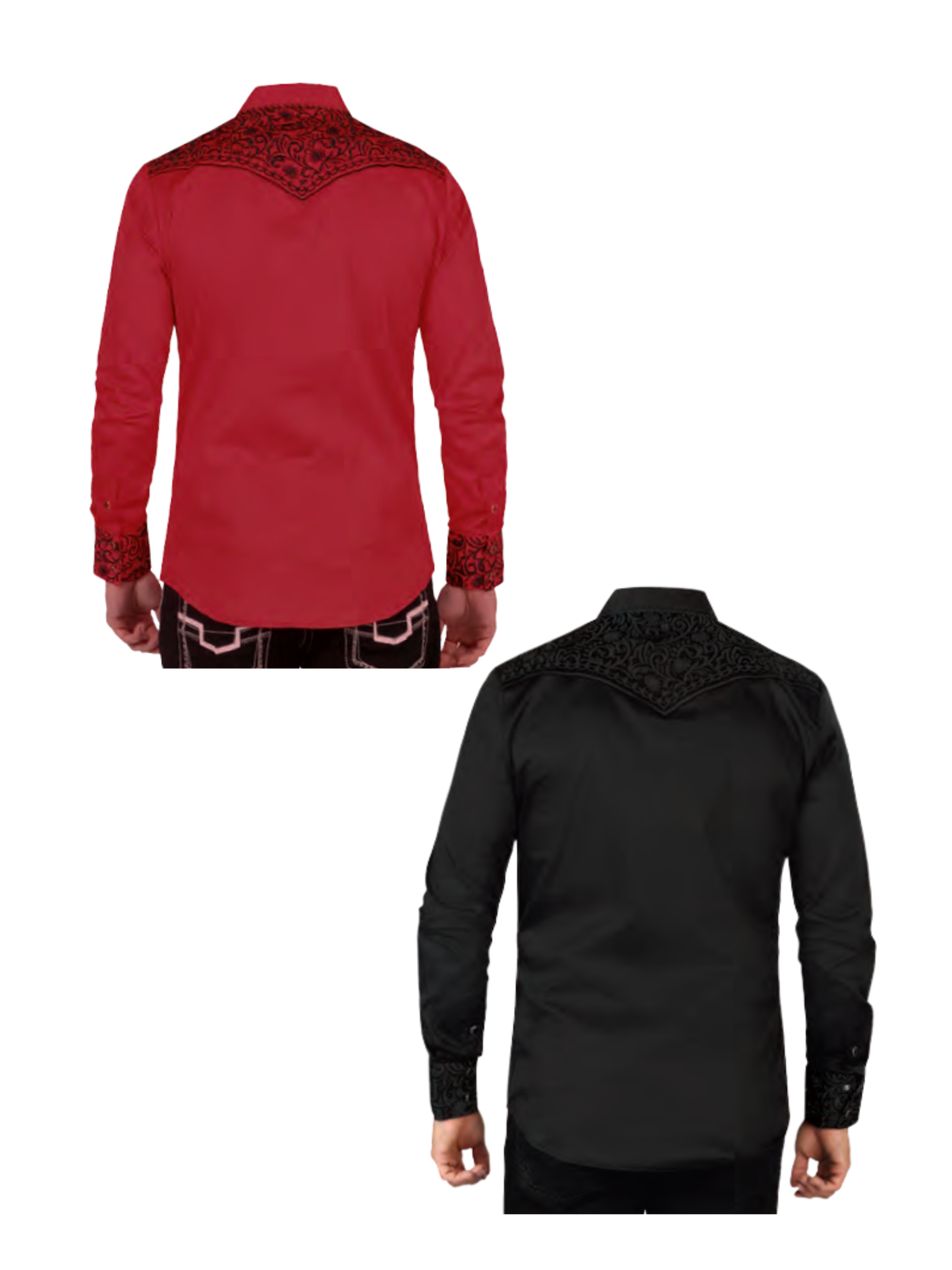 Camisa Vaquera Bordada Manga Larga de Broches para Hombre 'Lamasini' - ID: 2211 Camisas Estampadas Lamasini