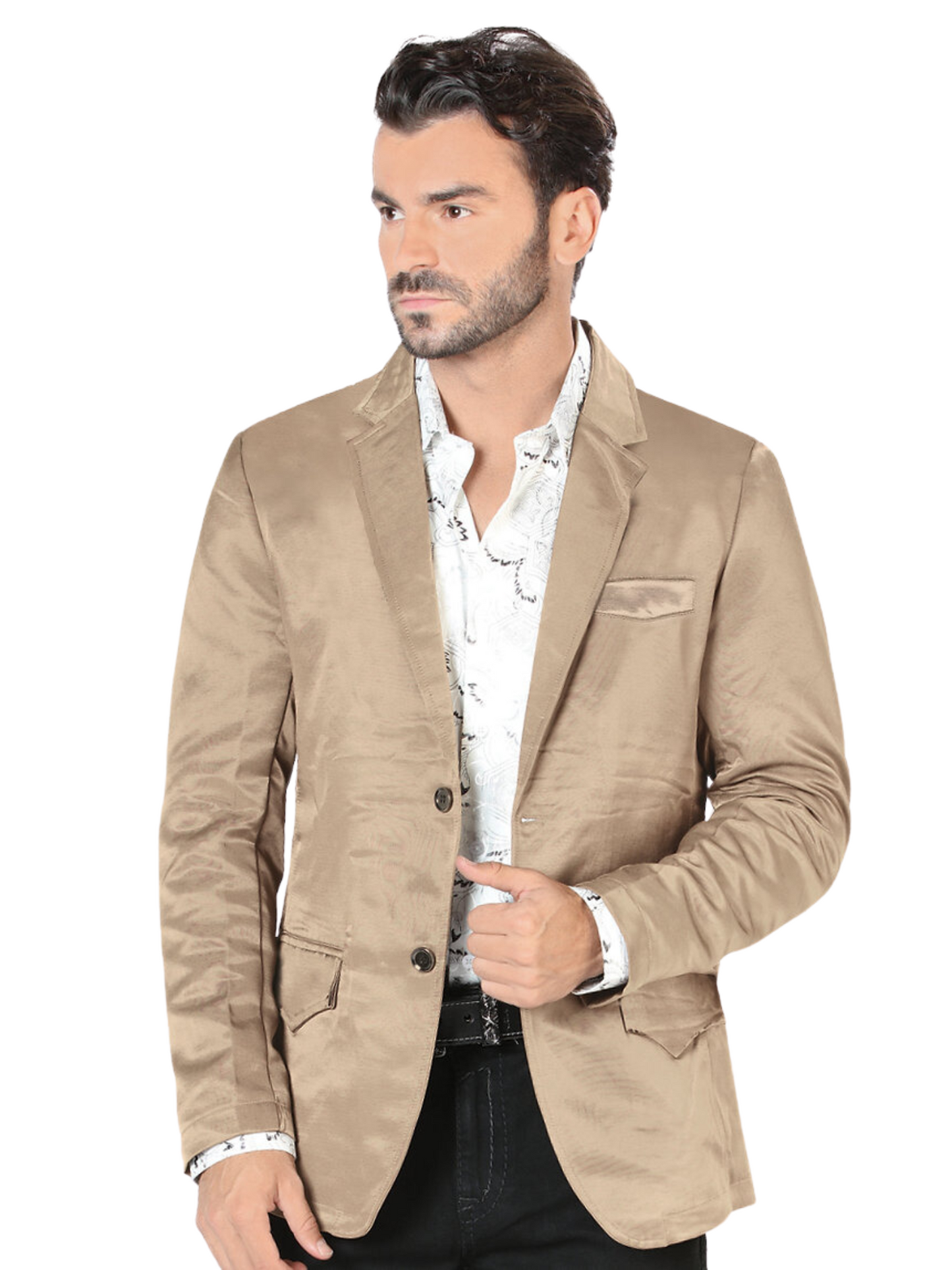 Saco Casual Liso para Hombre 'Lamasini' - ID: 492 Sacos Casuales Lamasini Beige