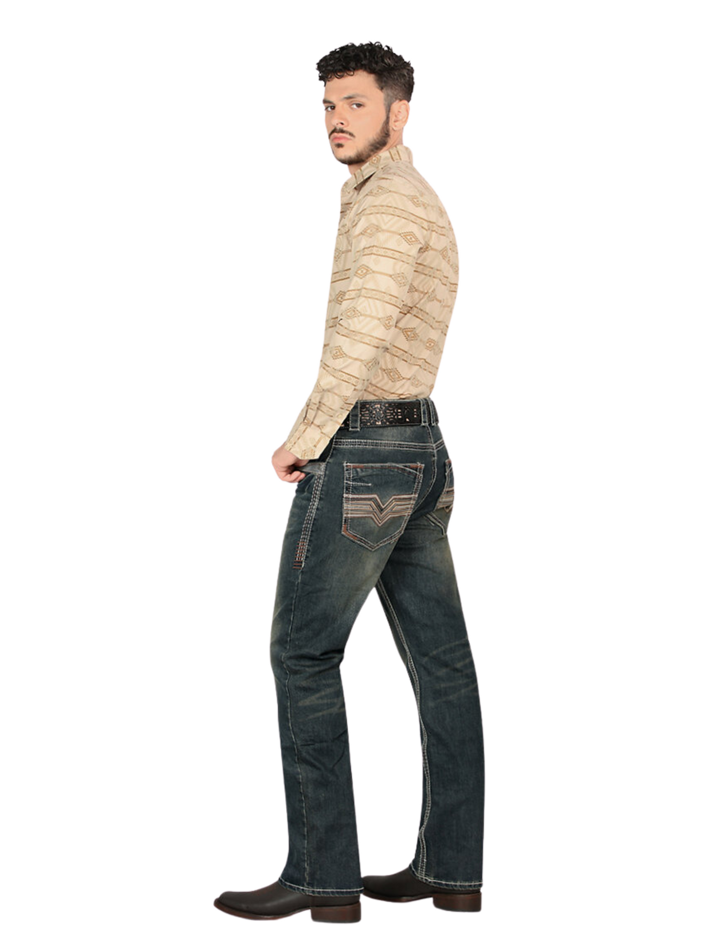 Pantalon Vaquero de Mezclilla Stretch Boot Cut para Hombre 'Lamasini' - ID: 1868