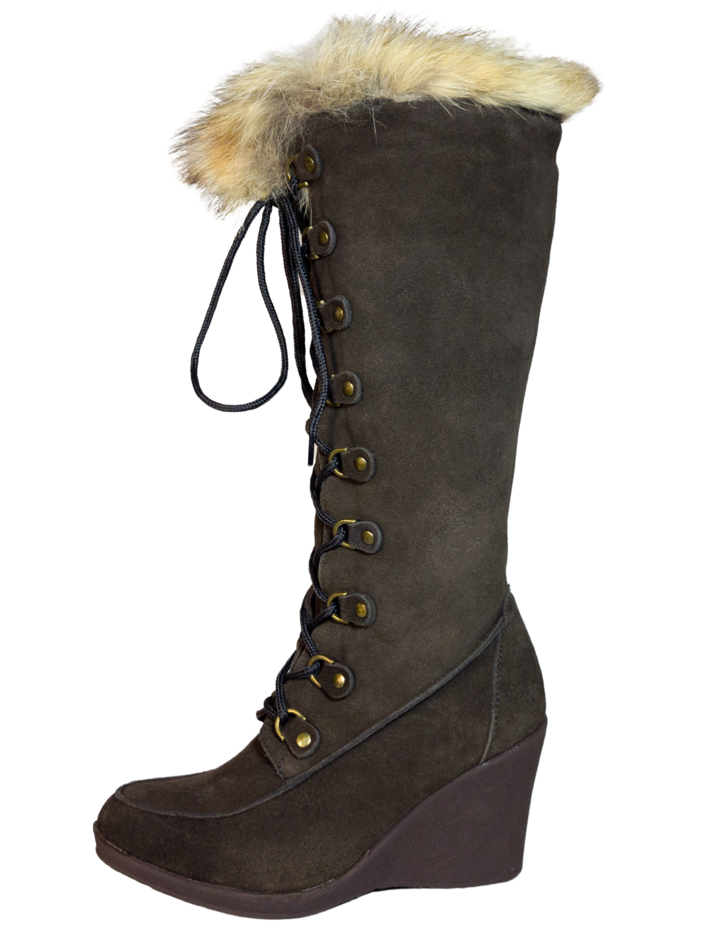 Botas de Invierno de Cuña de Piel Gamuza/Pelo de Zorro para Mujer 'Bearpaw' - ID: 7133 Botas Invernales Bearpaw 