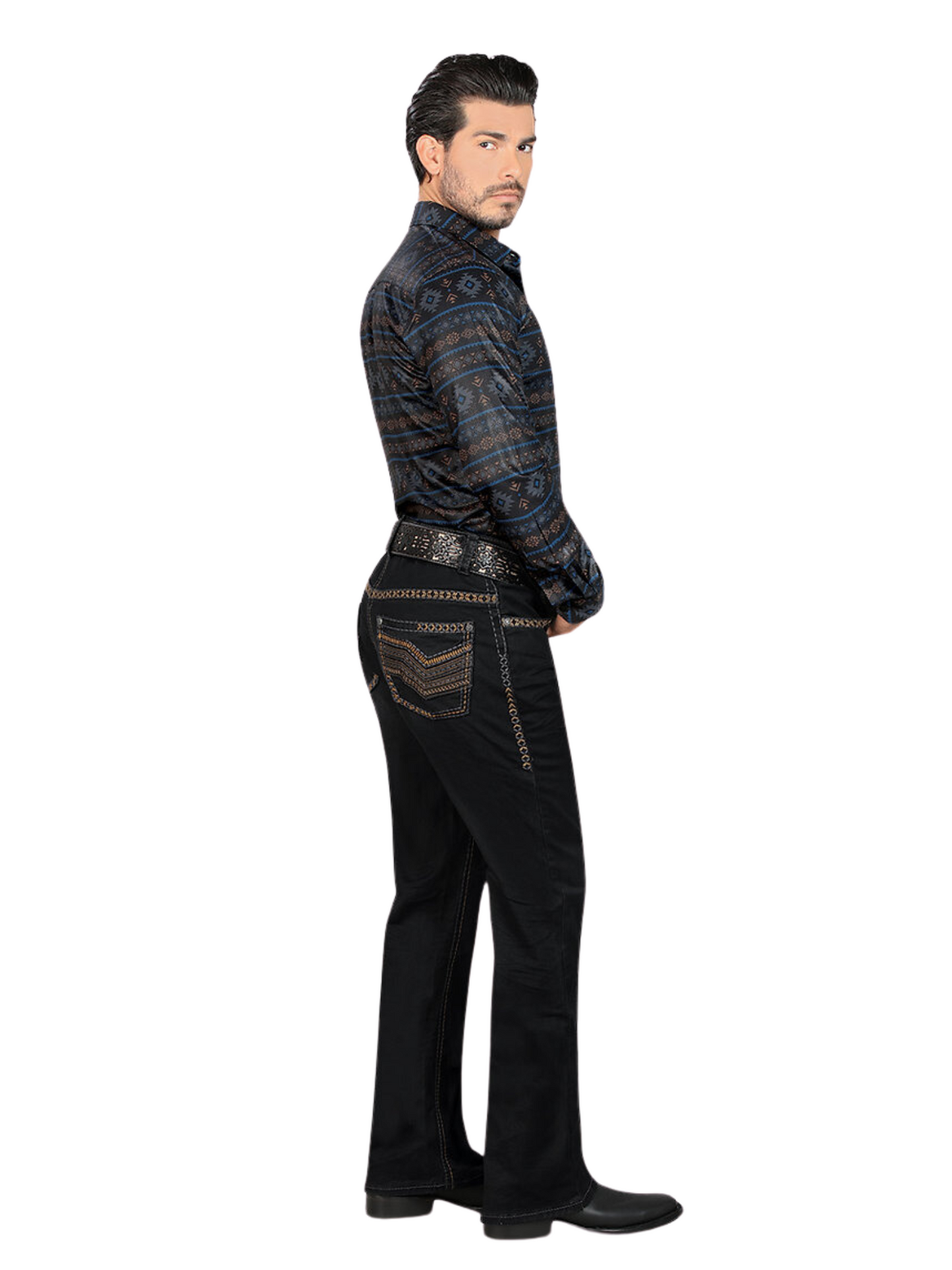 Pantalon Vaquero de Mezclilla Stretch Boot Cut para Hombre 'Lamasini' - ID: 1870