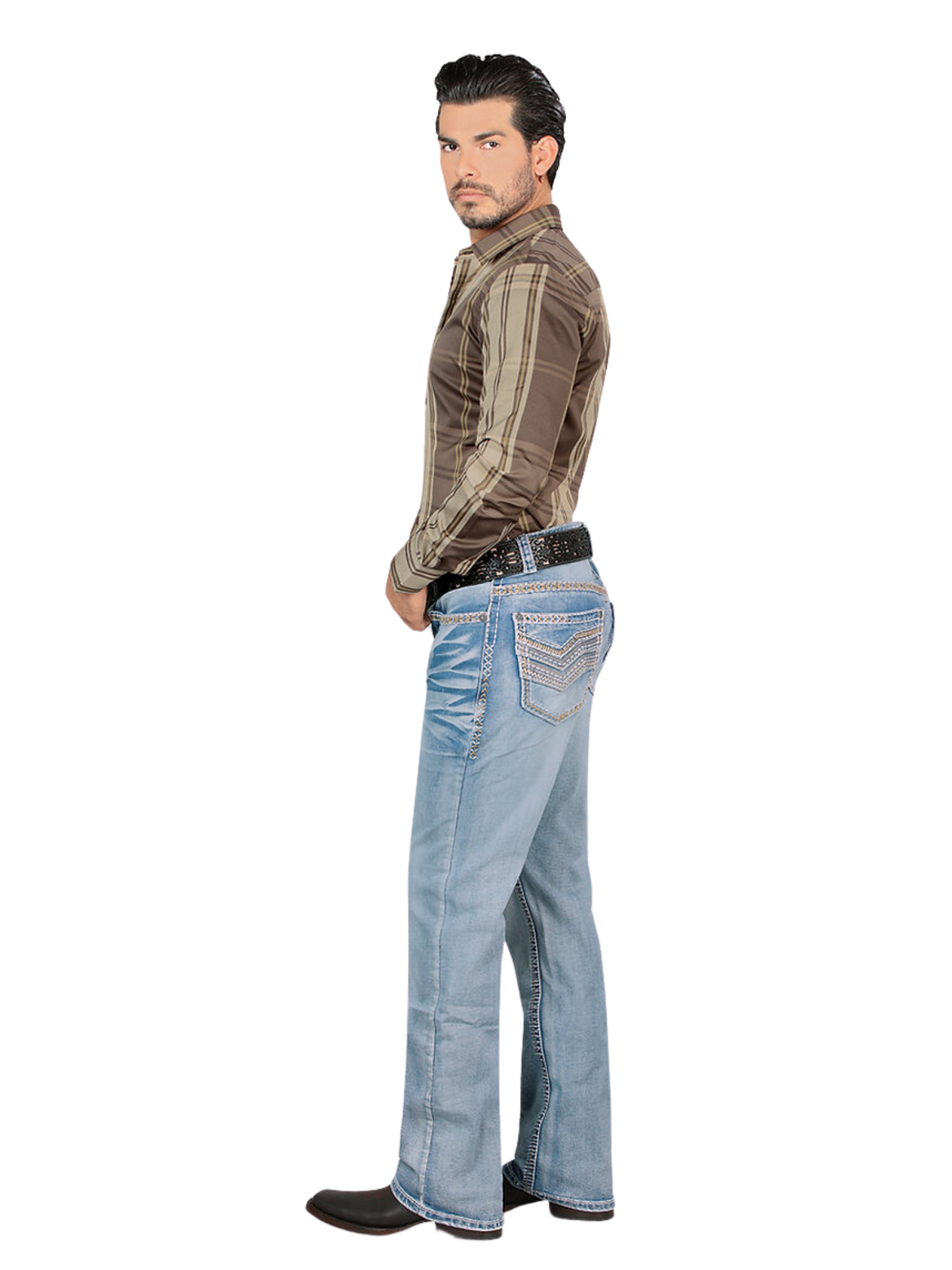 Pantalon Vaquero de Mezclilla Stretch Boot Cut para Hombre 'Lamasini' - ID: 1870