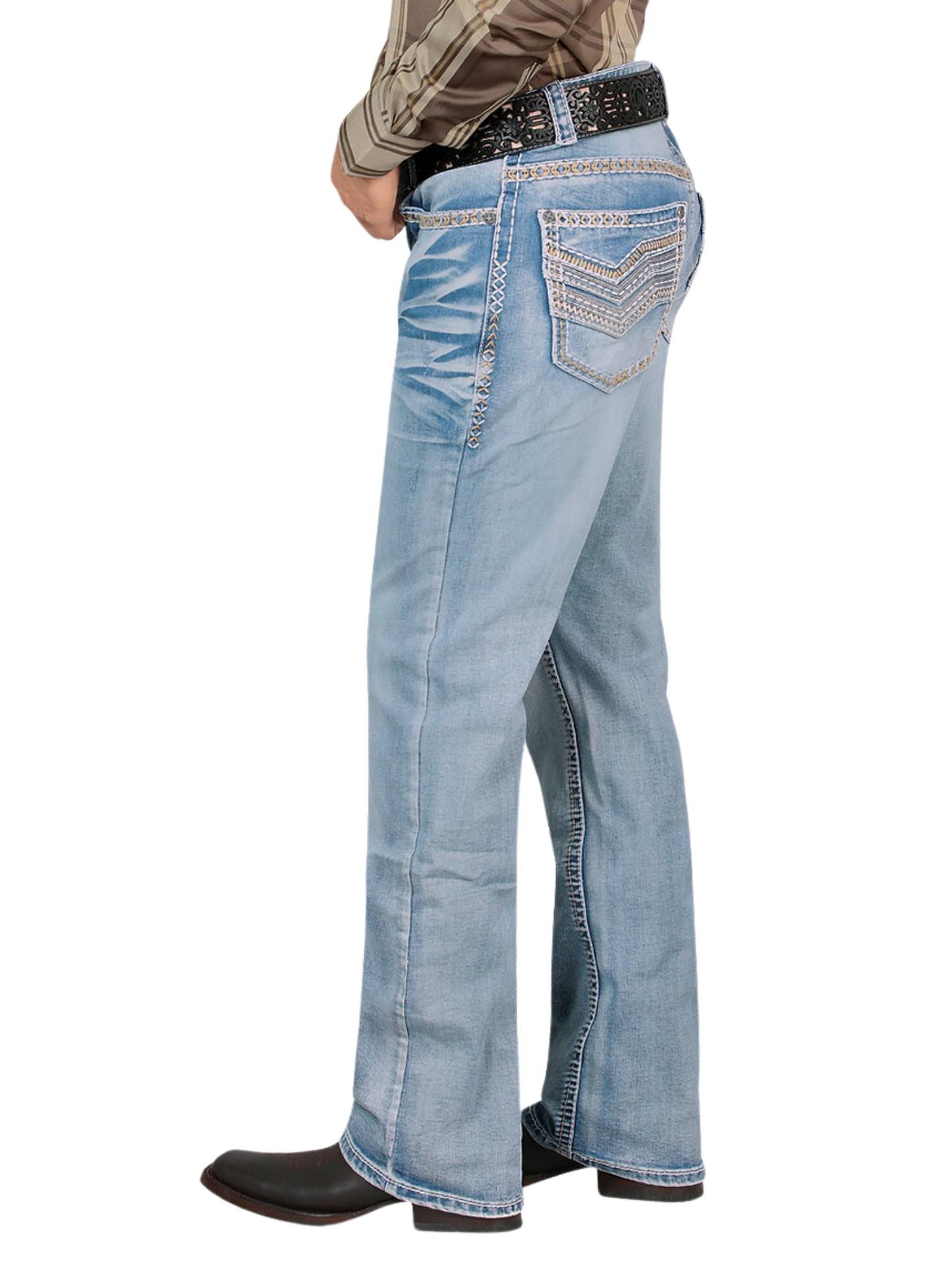 Pantalon Vaquero de Mezclilla Stretch Boot Cut para Hombre 'Lamasini' - ID: 1870