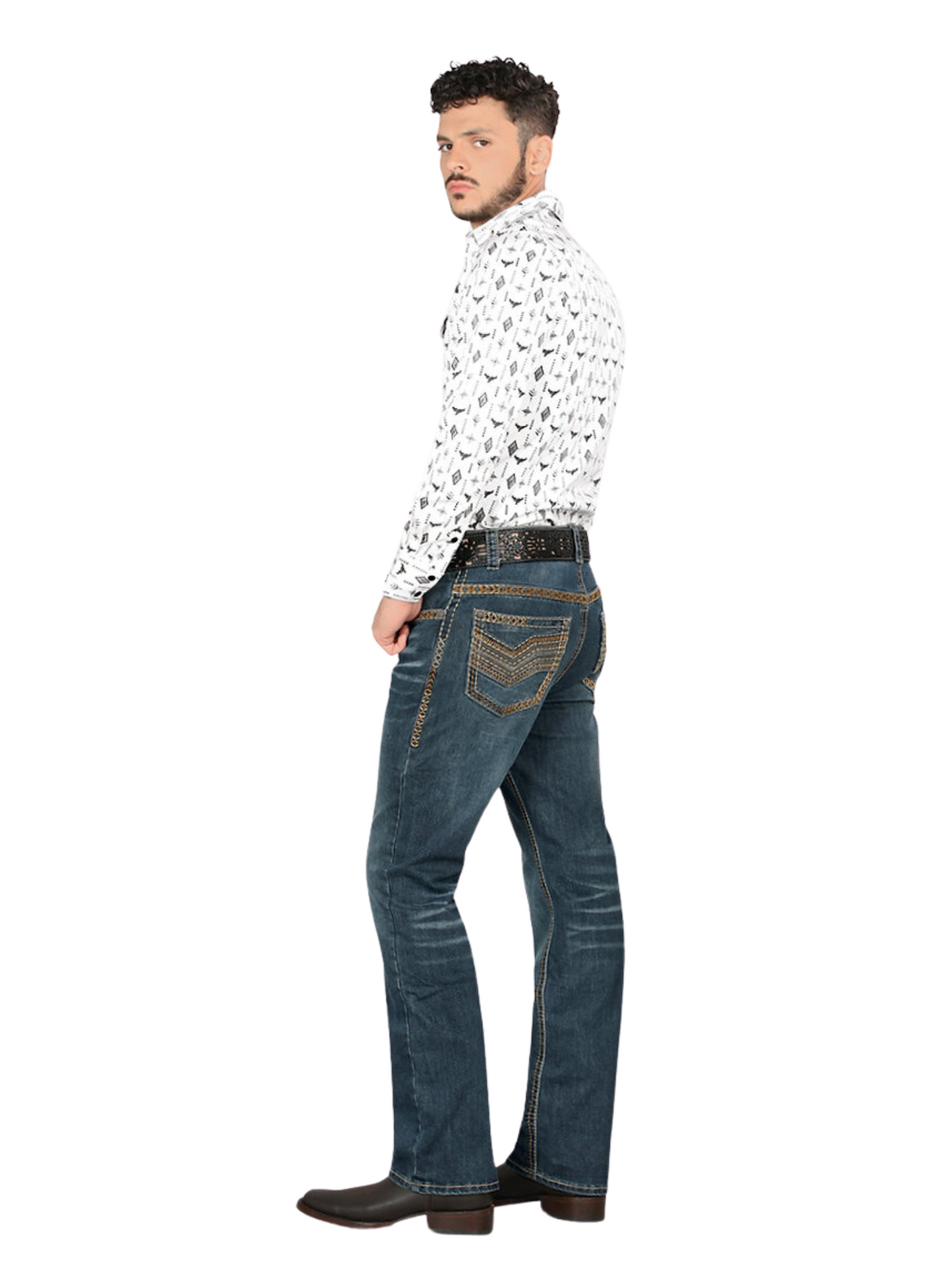 Pantalon Vaquero de Mezclilla Stretch Boot Cut para Hombre 'Lamasini' - ID: 1870